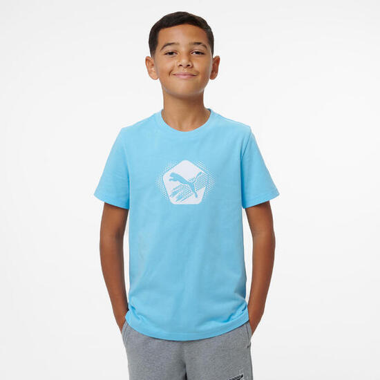 T-shirt coton imprimé enfant, bleu ciel