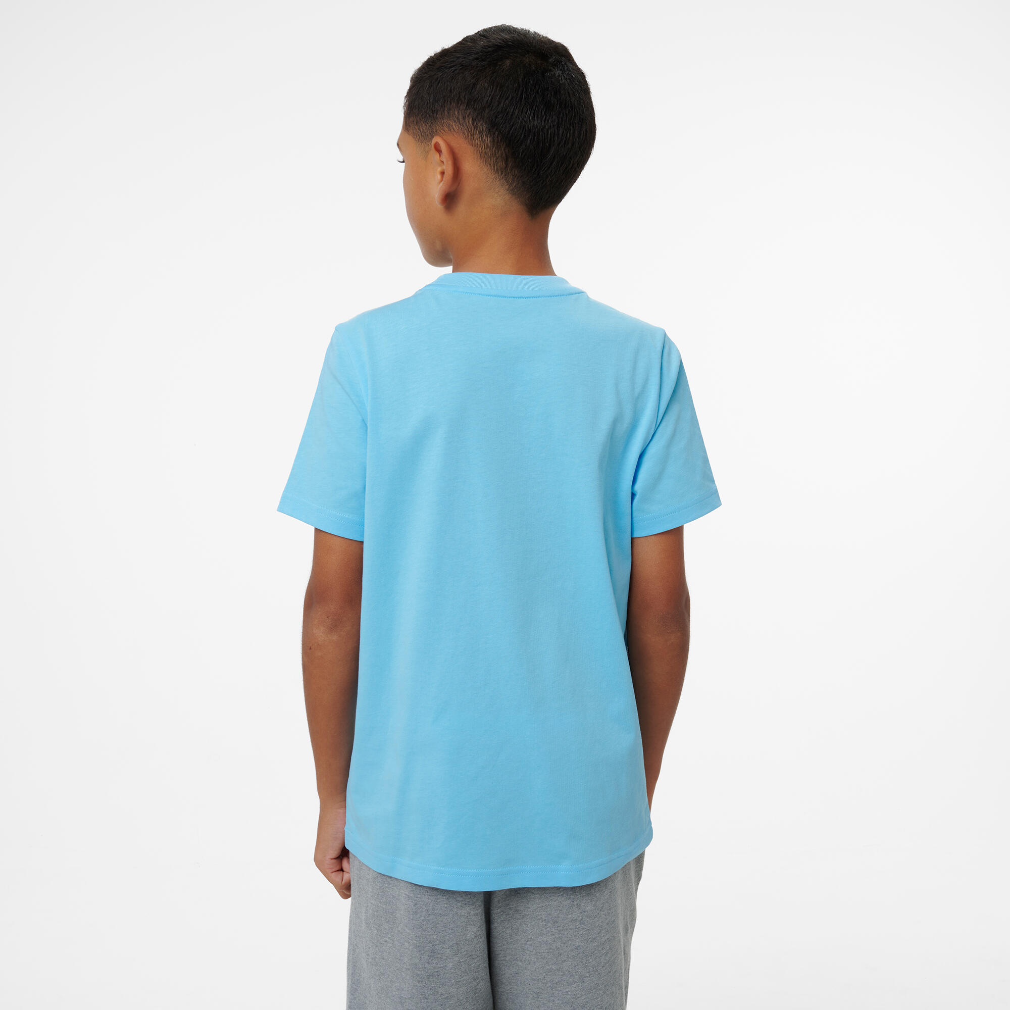 T-shirt Puma bambino ginnastica regular fit cotone celeste stampata 3/7