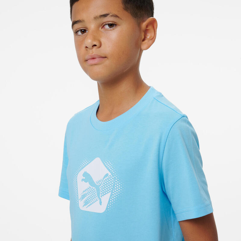 Tricou Puma din bumbac albastru, copii