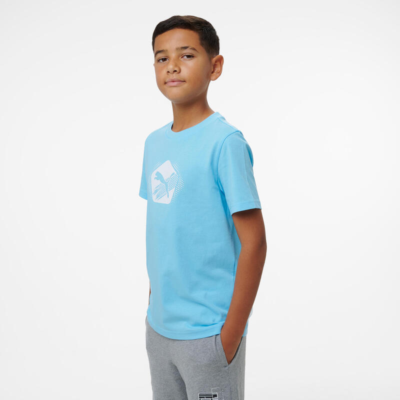 Tricou Puma din bumbac albastru, copii