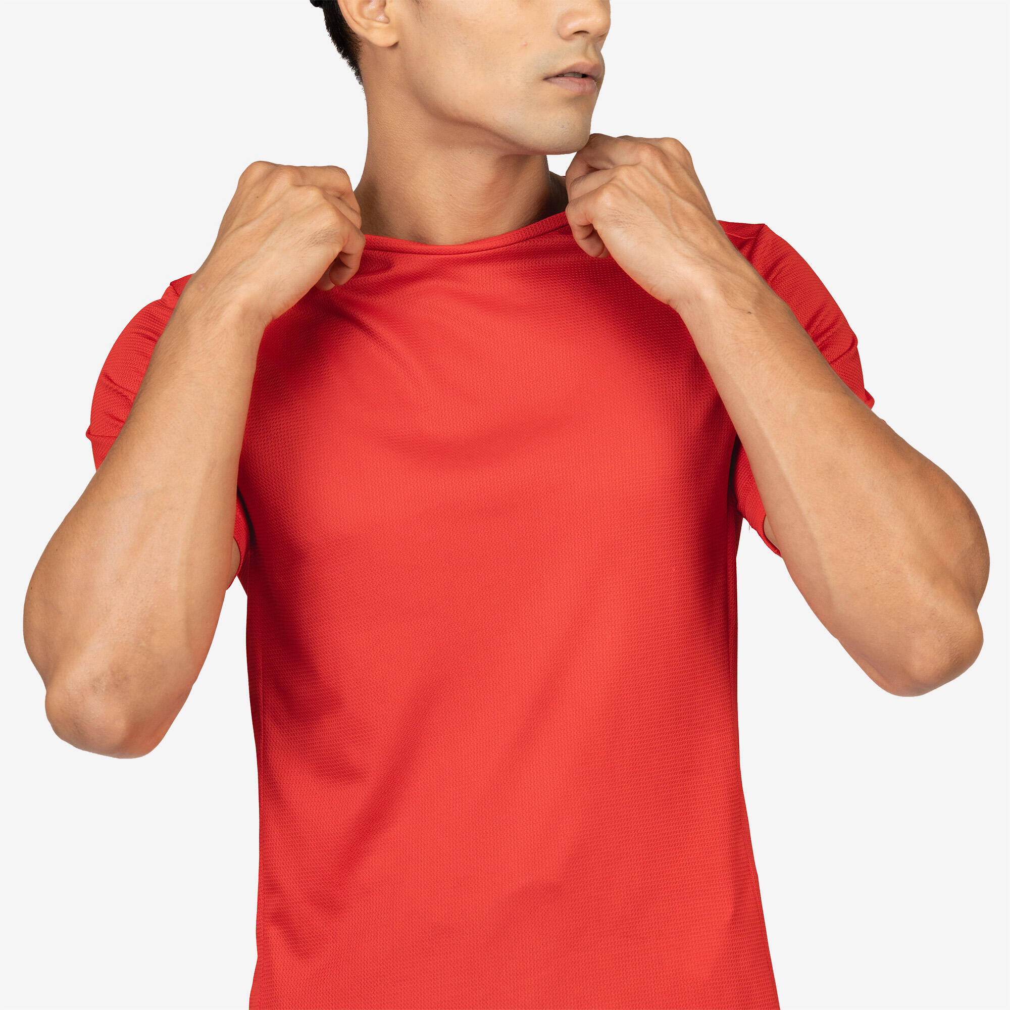 Men Running T-Shirt Breathable, Quick Dry, Kiprun 100 - Red -  4