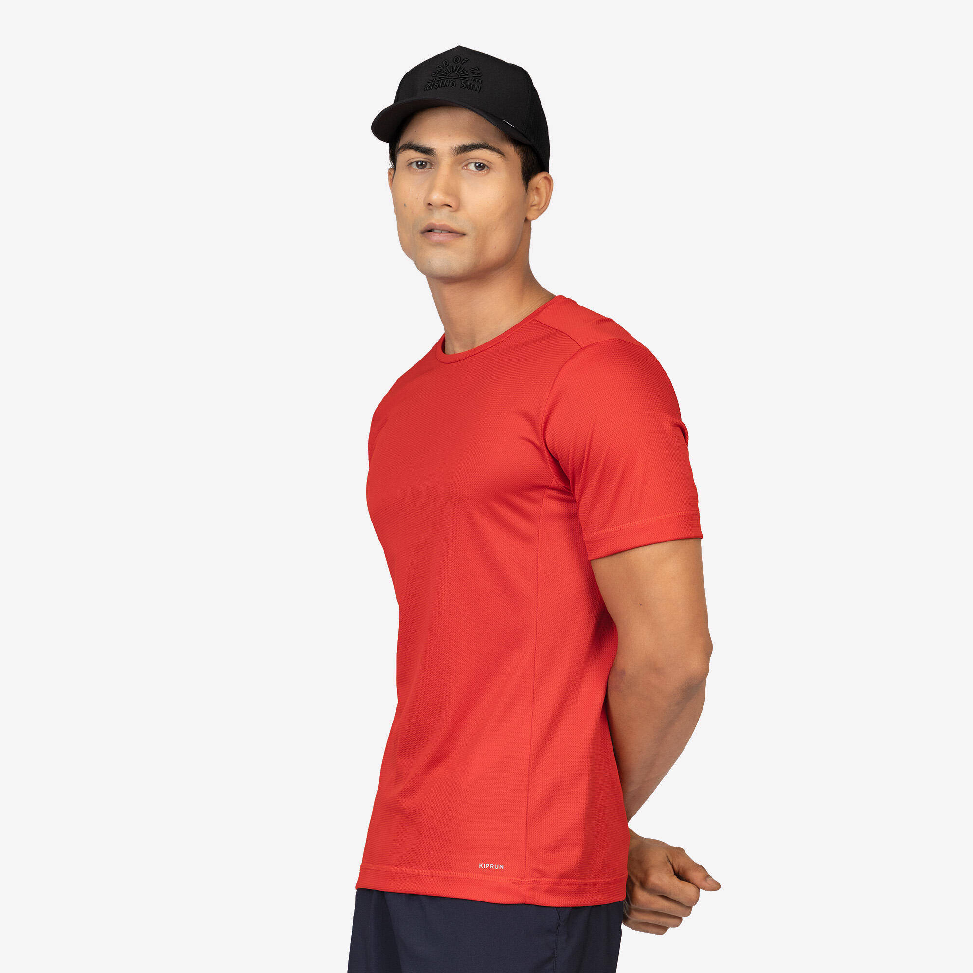 Men Running T-Shirt Breathable, Quick Dry, Kiprun 100 - Red