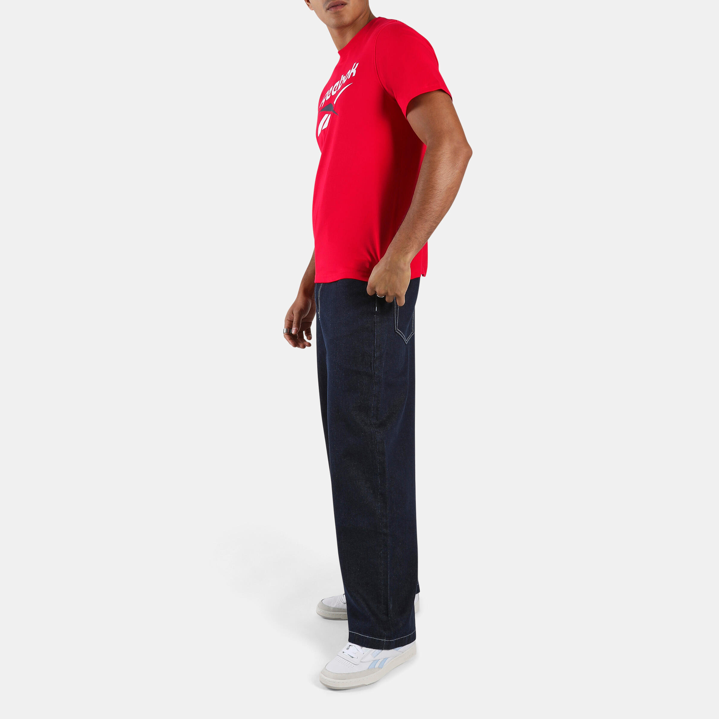 T-shirt de Fitness em Algodão como logótipo Homem vermelho 4/4