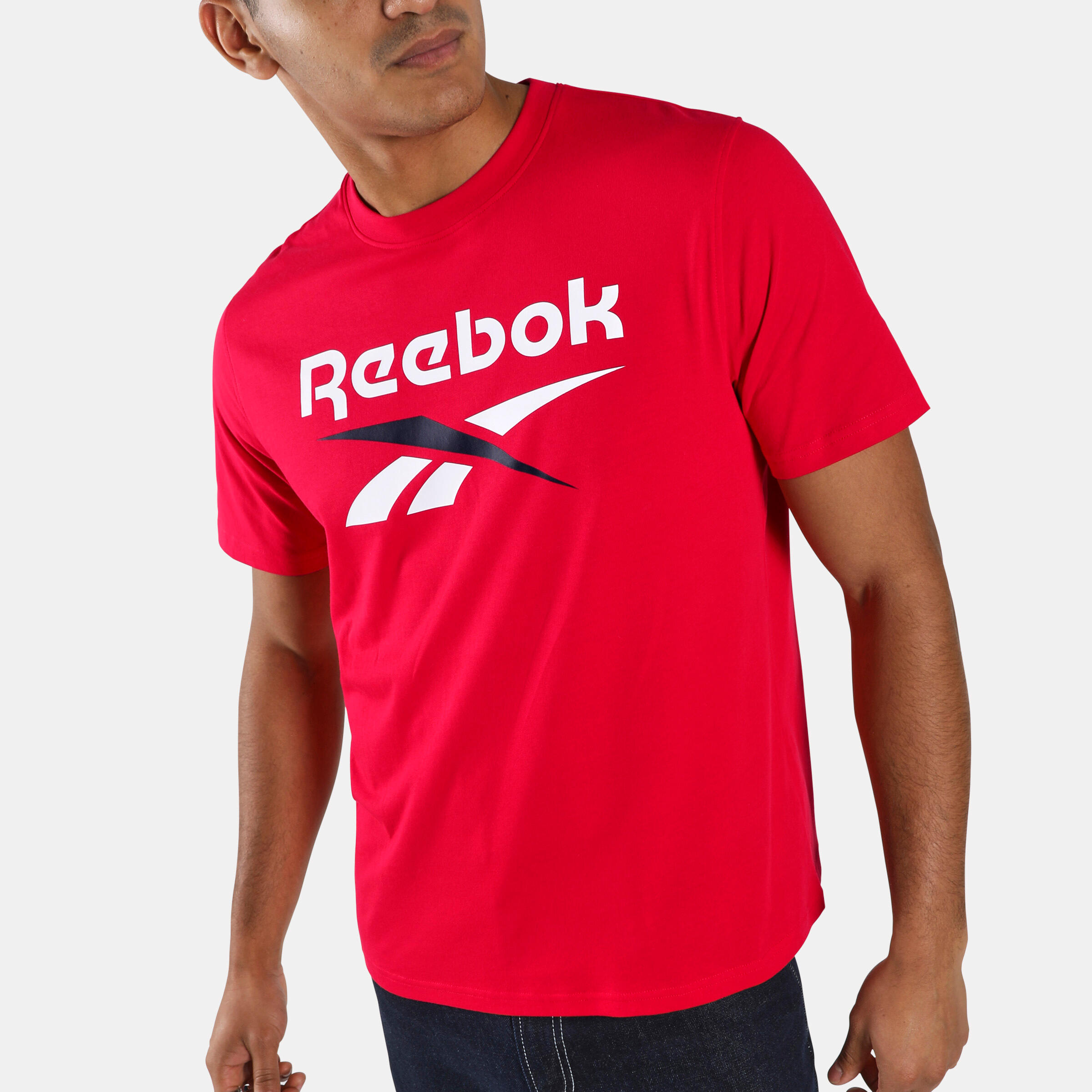 T-shirt de Fitness em Algodão como logótipo Homem vermelho 2/4