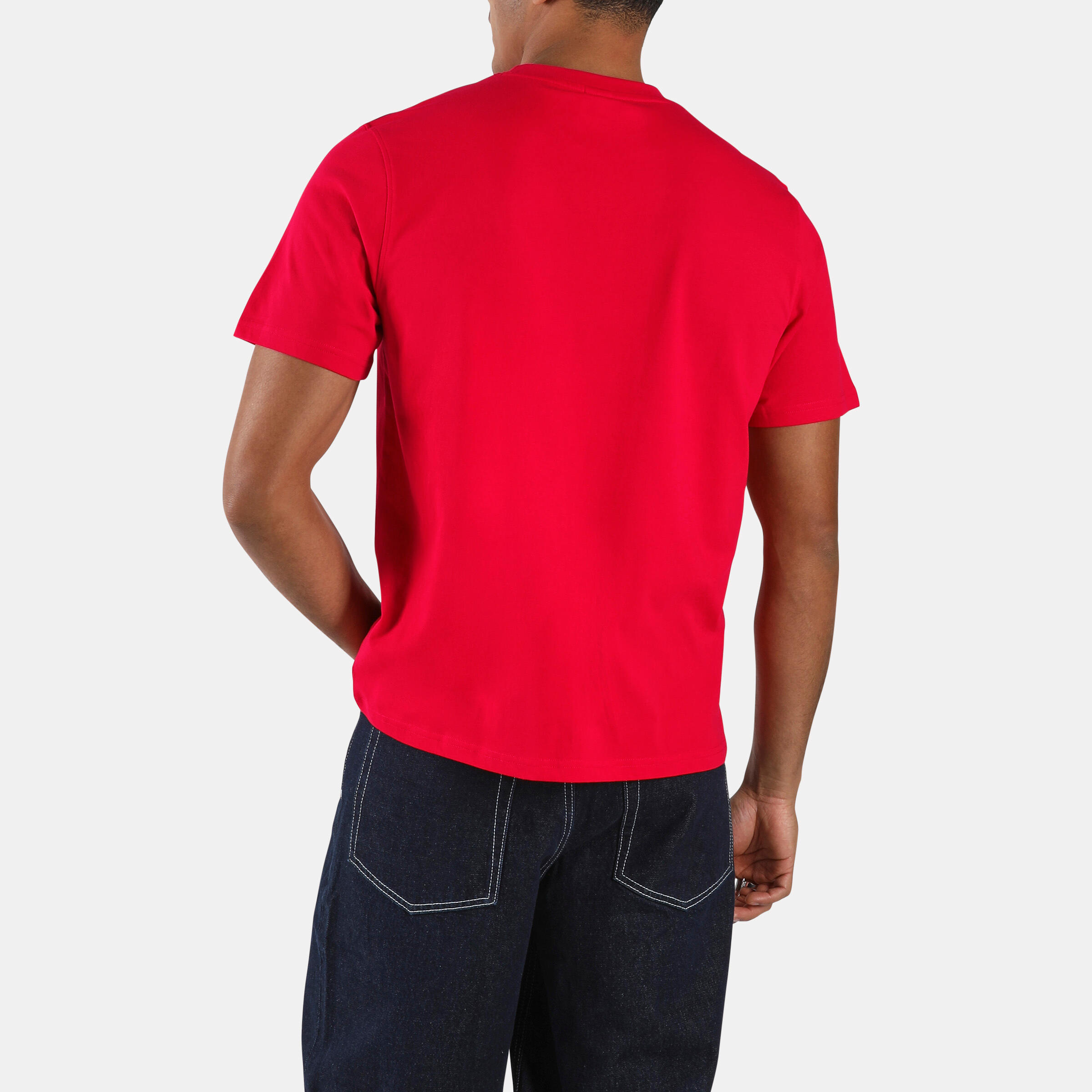 T-shirt de Fitness em Algodão como logótipo Homem vermelho 3/4