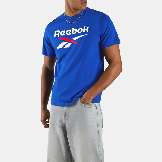 T-shirt Reebok uomo palestra regular fit cotone grigia con logo