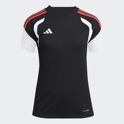 Adidas tiro 26 dames voetbalshirt zwart/rood