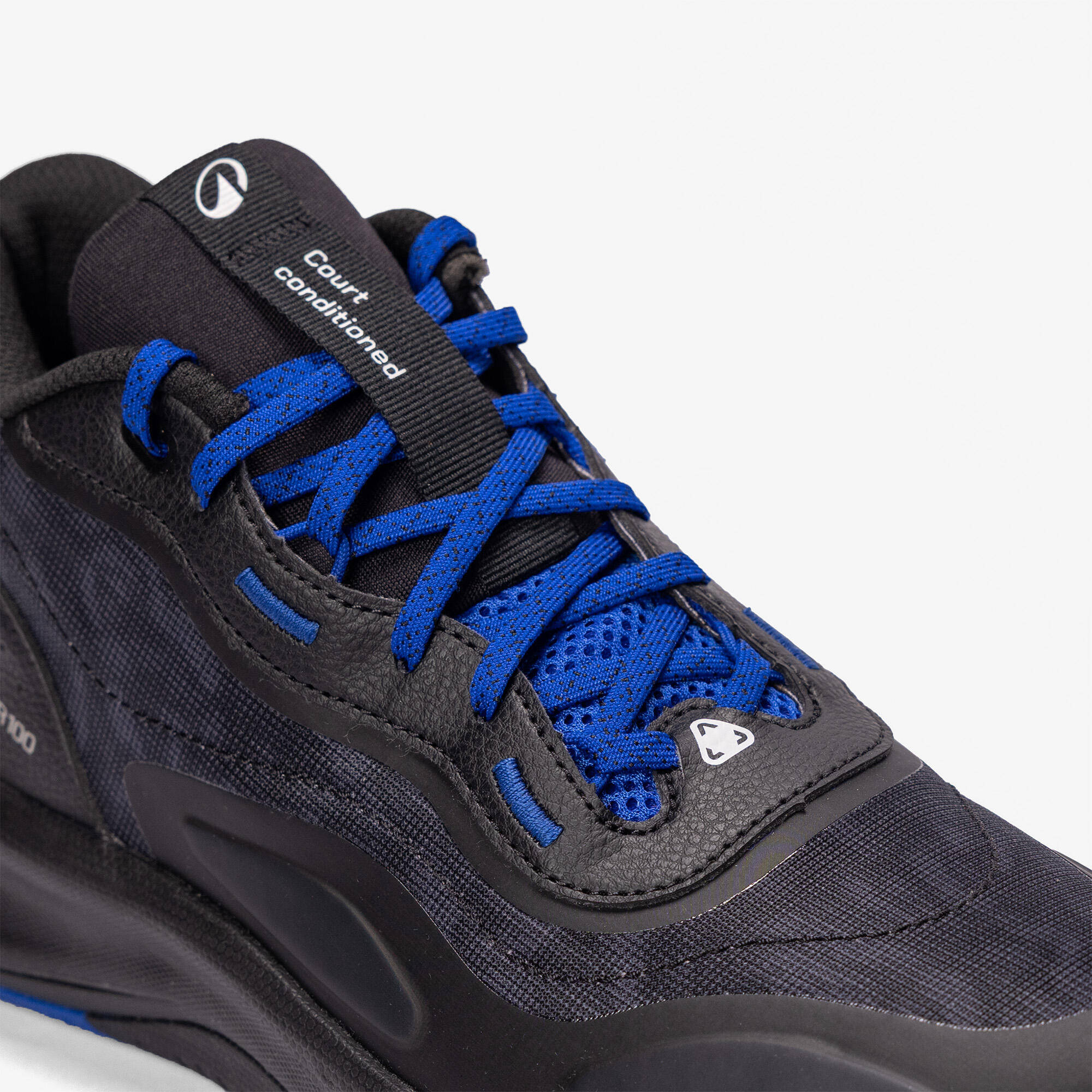Adult Basketball Shoe Xover 100 Mid Cut Black Blue -  4