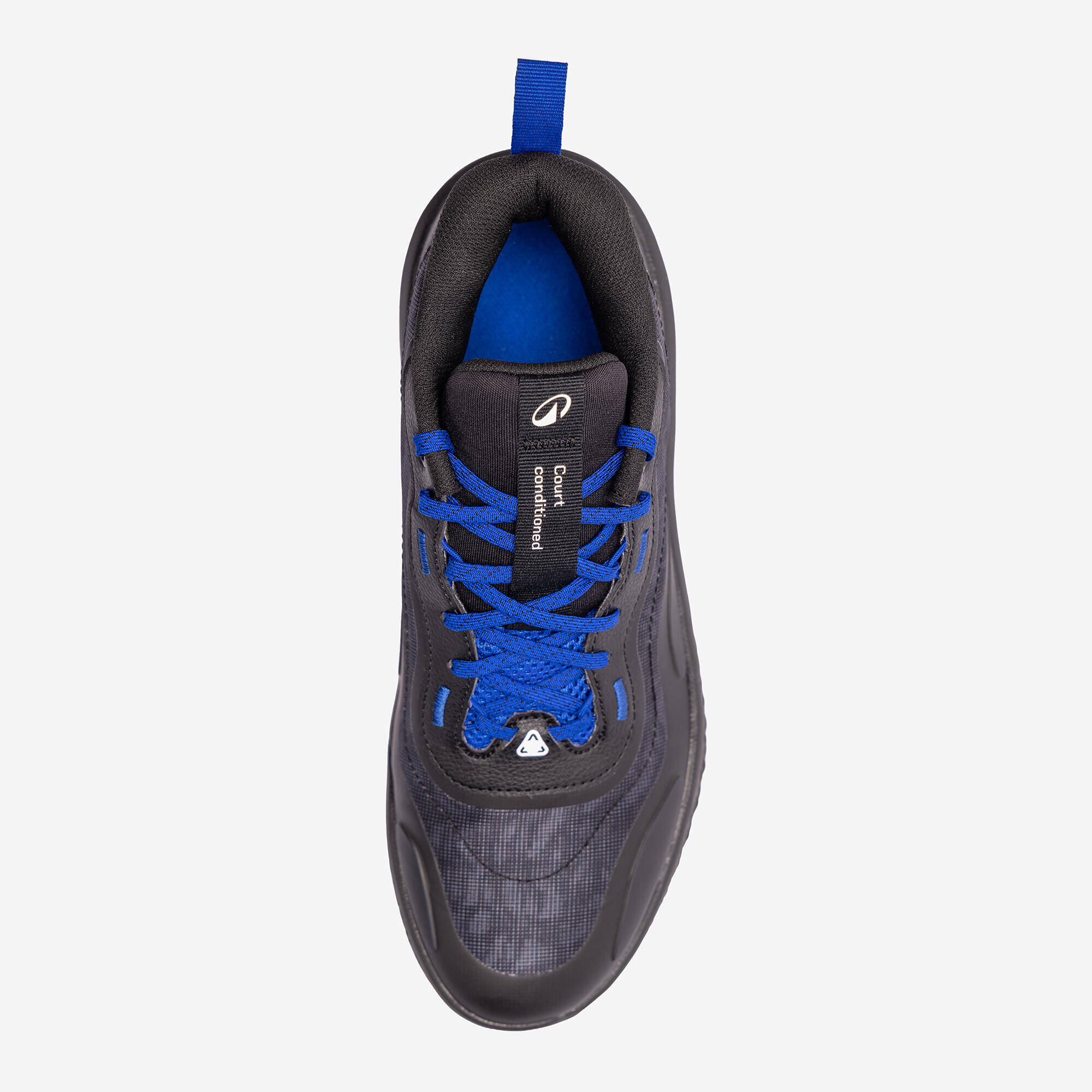 Adult Basketball Shoe Xover 100 Mid Cut Black Blue -  3