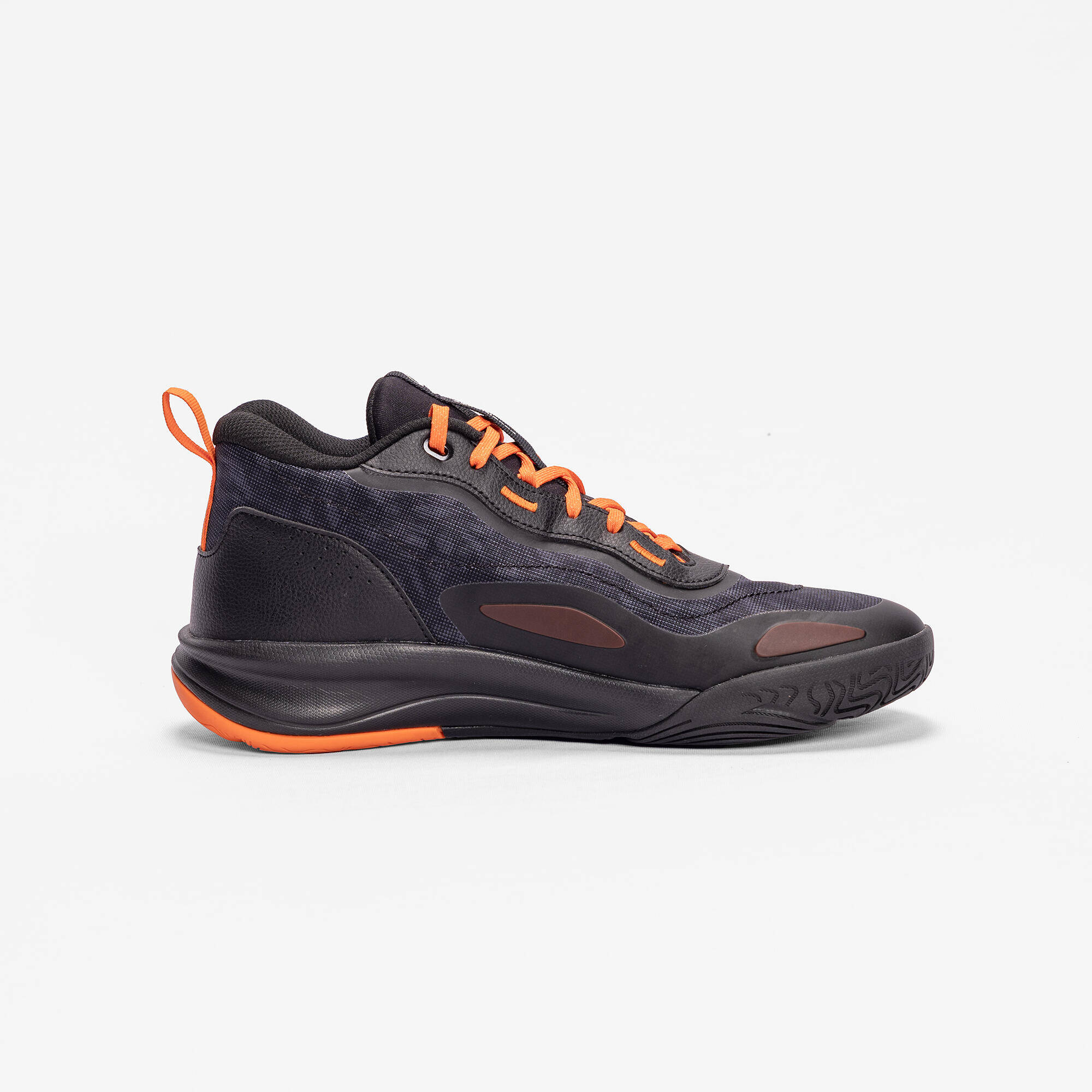 Adult Basketball Shoe Xover 100 Mid Cut Orange Black -  5