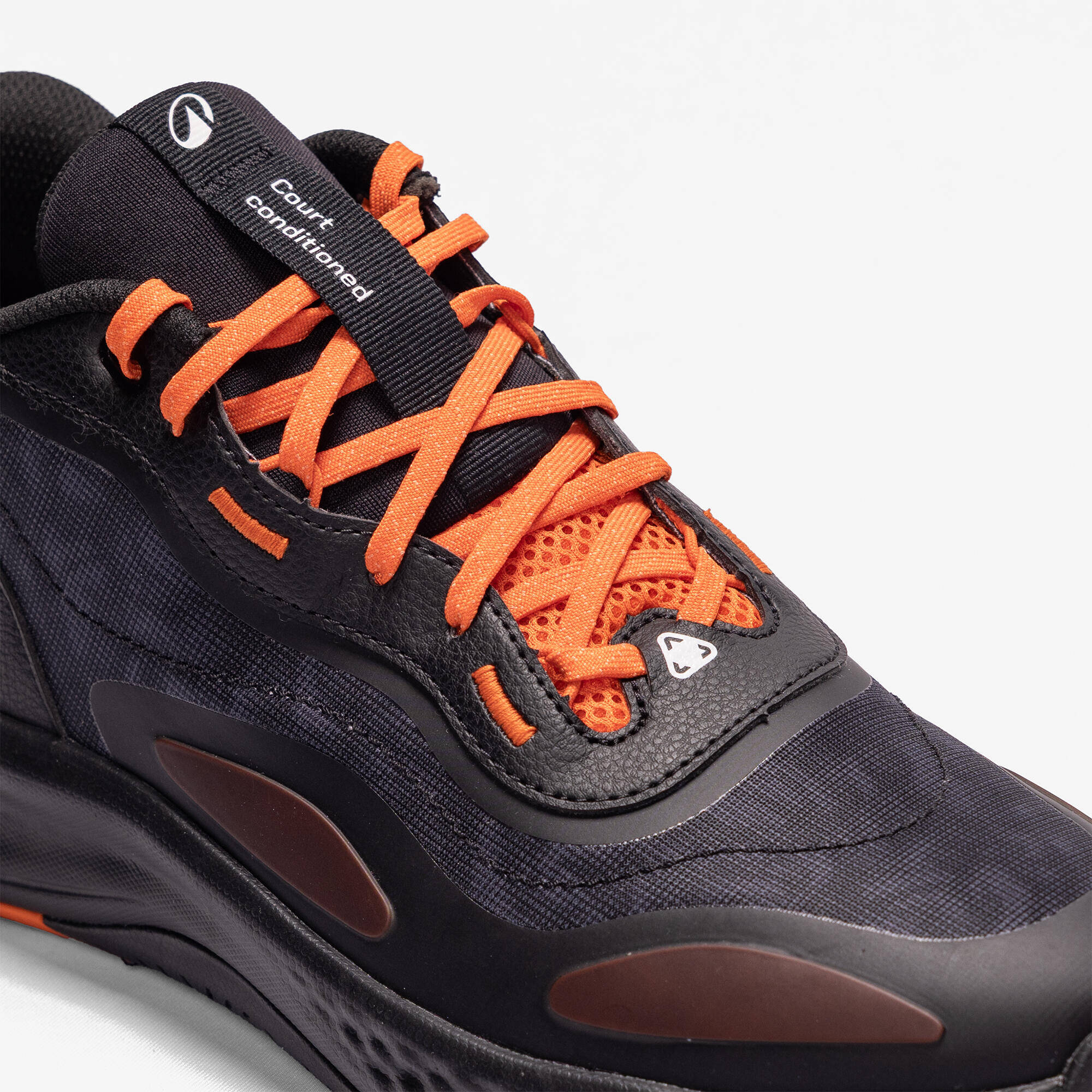 Adult Basketball Shoe Xover 100 Mid Cut Orange Black -  4