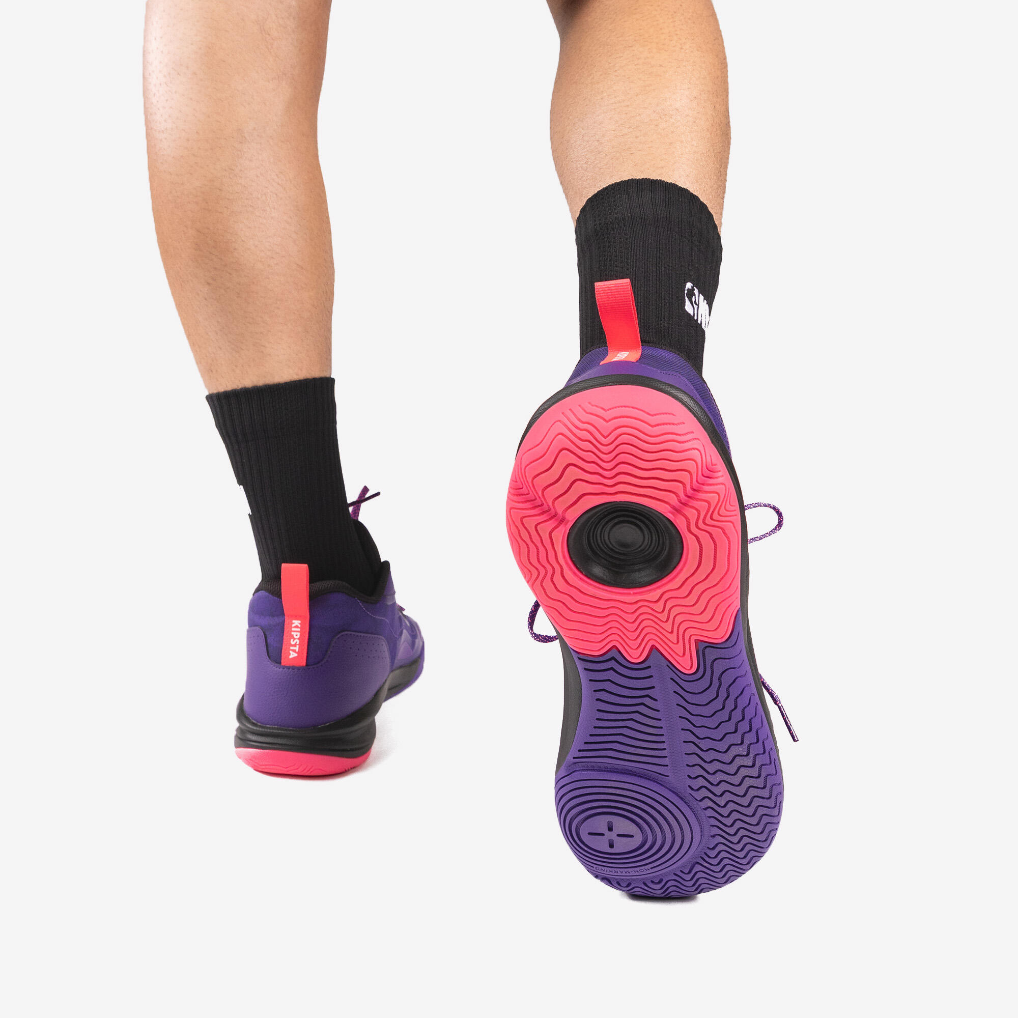 Adult Xover 100 Mid Cut Purple Pink Basketball Shoe - Image 12