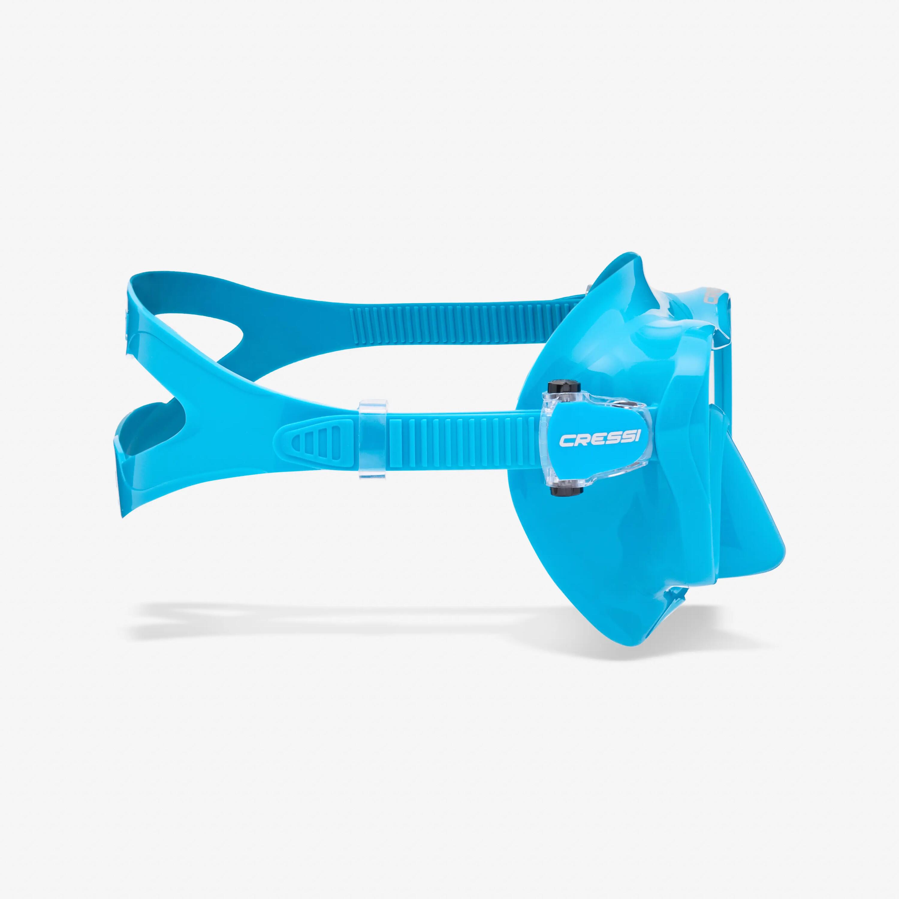 Masque Plongée CRESSI Frameless, sans cerclage avec surmoulage, F1 Turquoise 5/9