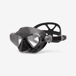Masque chasse sous-marine/apnée bi-hublot micro volume et anti buée, Falcon noir