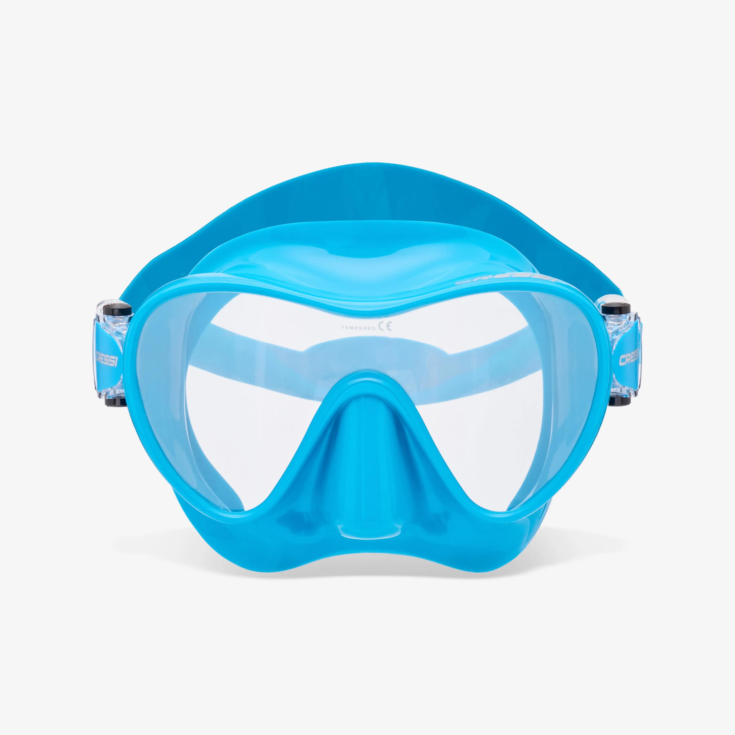 Masque Plongée CRESSI Frameless, sans cerclage avec surmoulage, F1 Turquoise 2/9