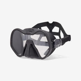 Masque plongée, chasse sous-marine et apnée mono verre anti buée, Skyline noir