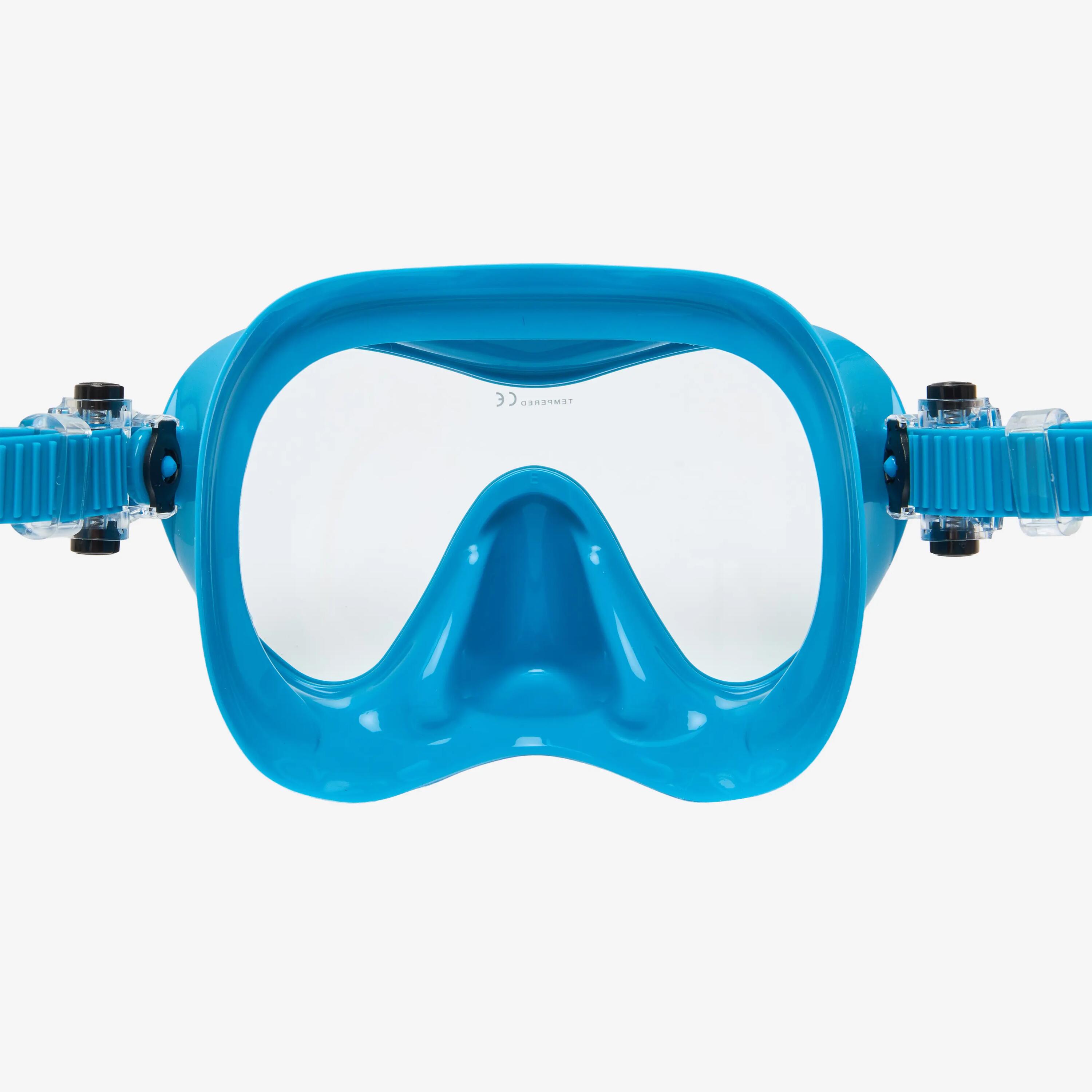 Masque Plongée CRESSI Frameless, sans cerclage avec surmoulage, F1 Turquoise 4/9