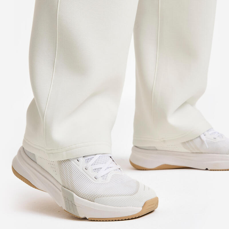 Pantalon jogging fitness confortabil Alb Damă