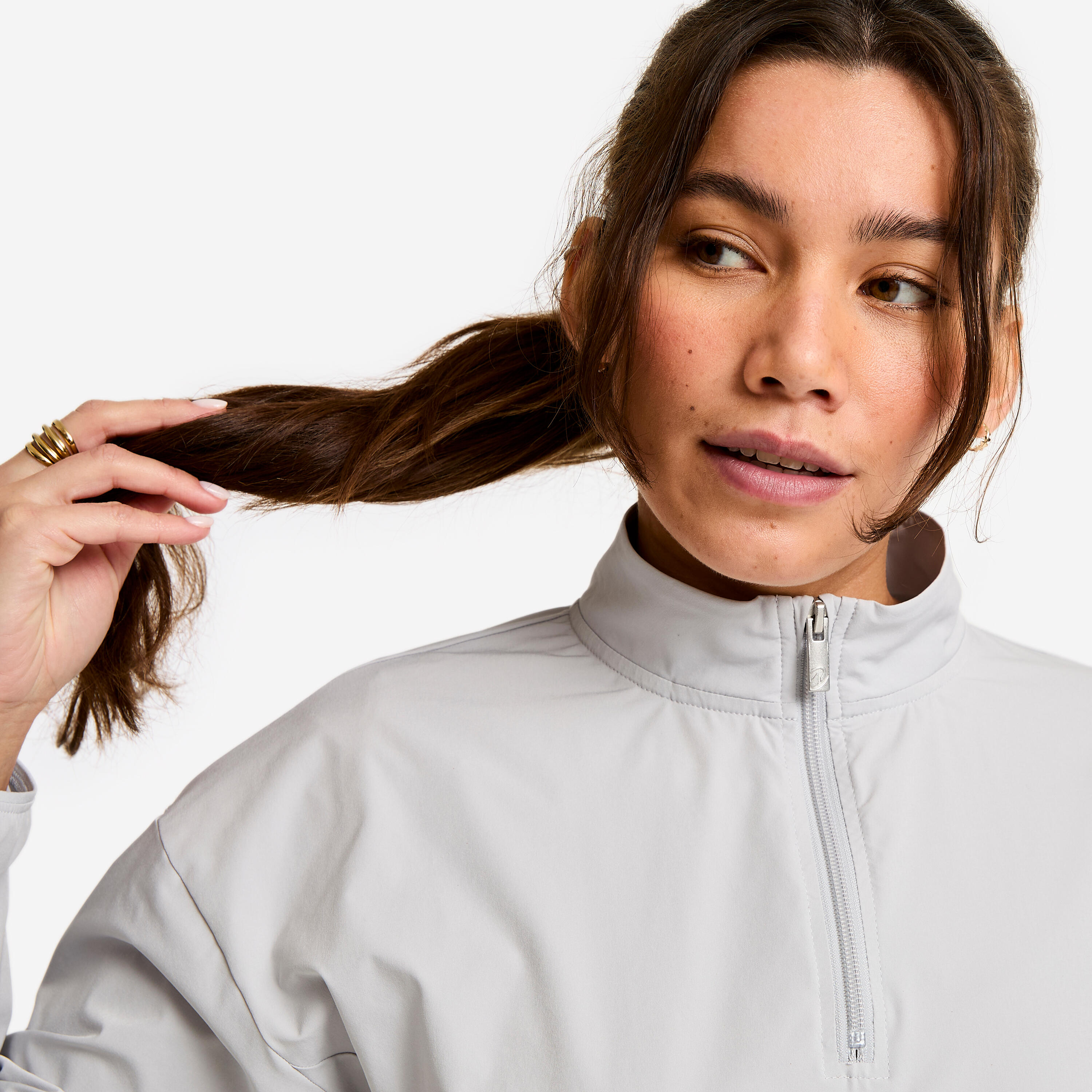 Chandail à fermeture à glissière partielle en toile femme 4/6