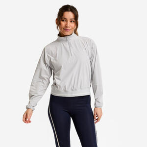 Sudadera Mujer Gris Tela Media Cremallera