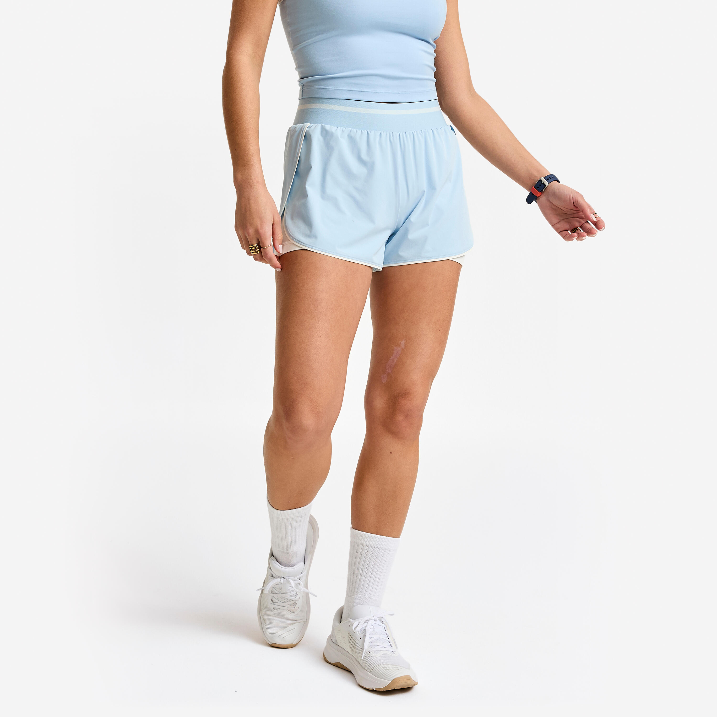 Short double couche femme, bleu clair