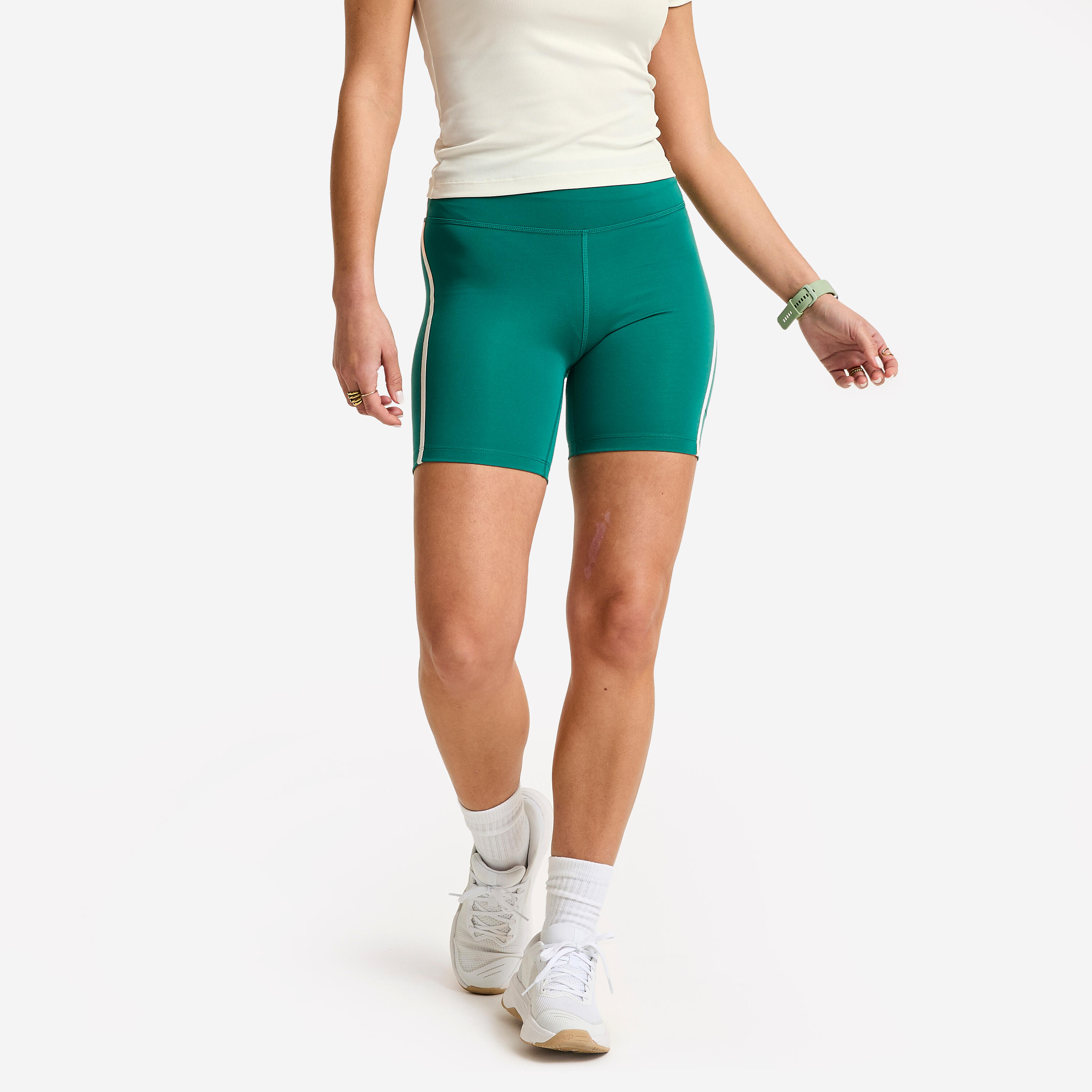 Short cycliste avec bandes femme - DOMYOS