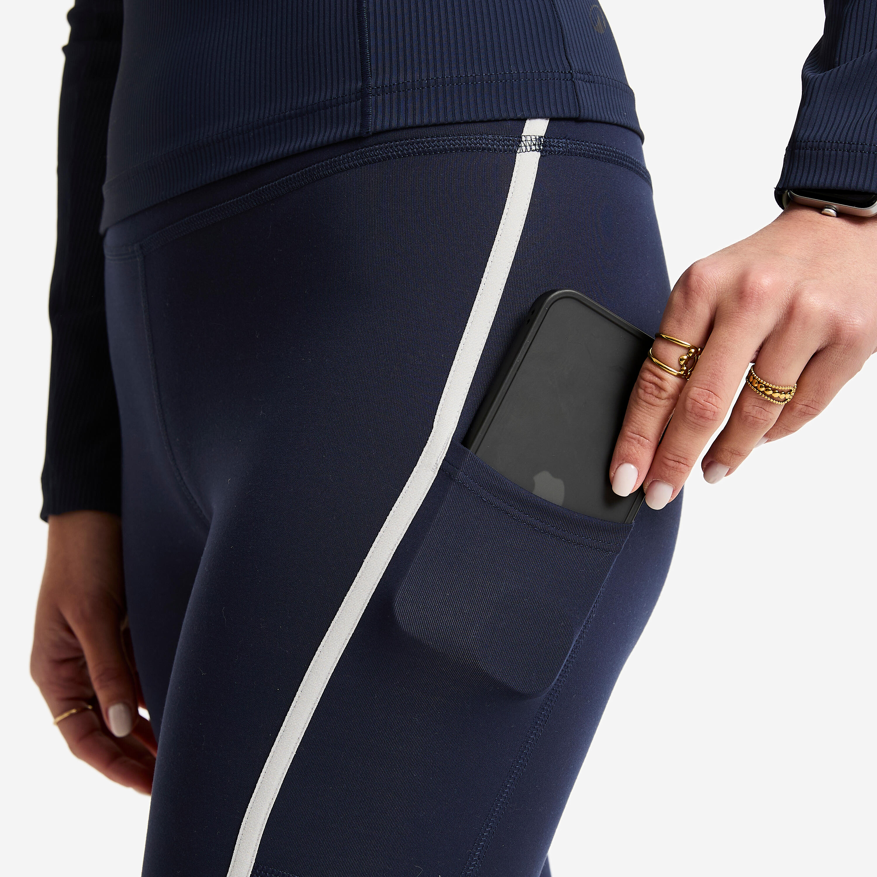Legging avec bandes taille haute femme 6/7