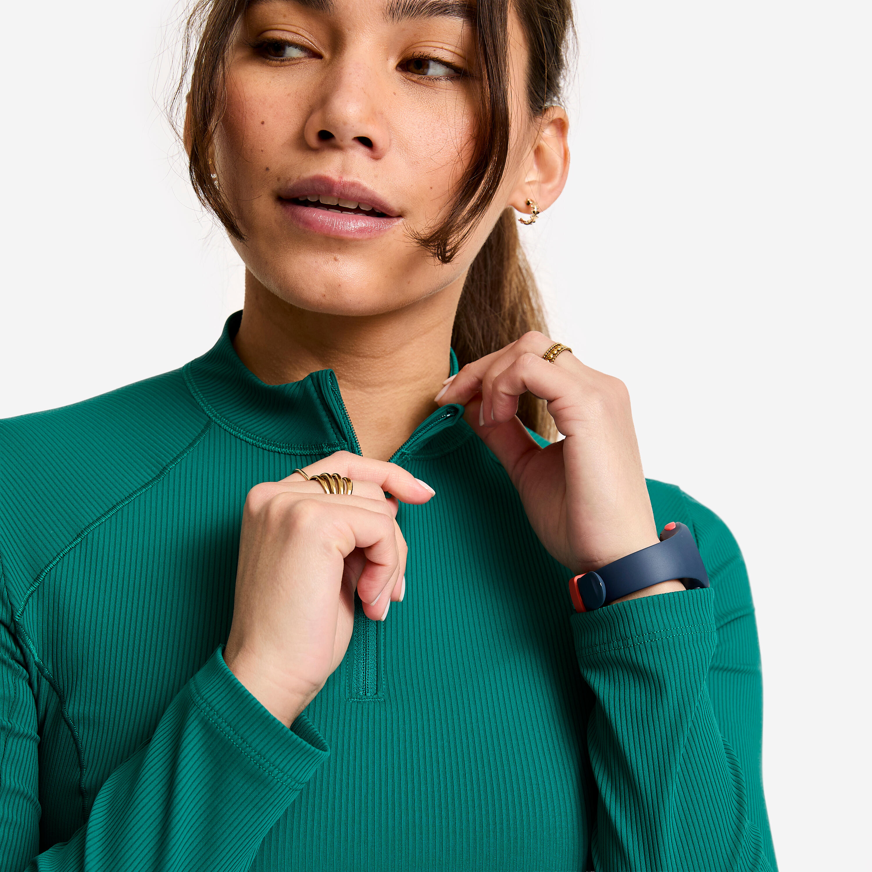 Chandail à manches longues à demi-zip femme 6/7