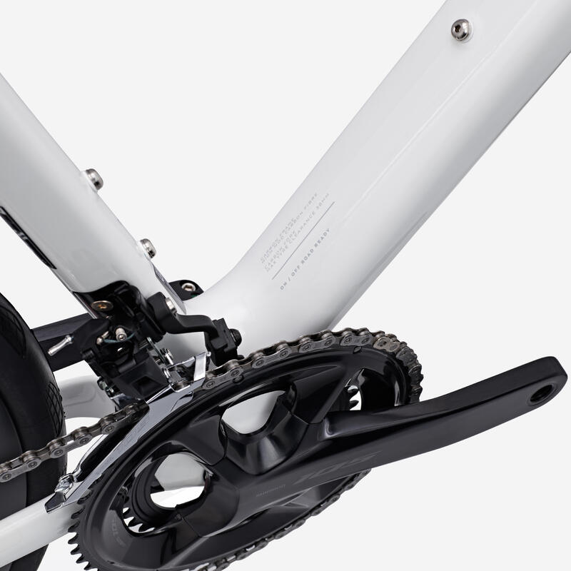 Bicicletă de șosea carbon Shimano 105 2x12v, EDR CF Alb