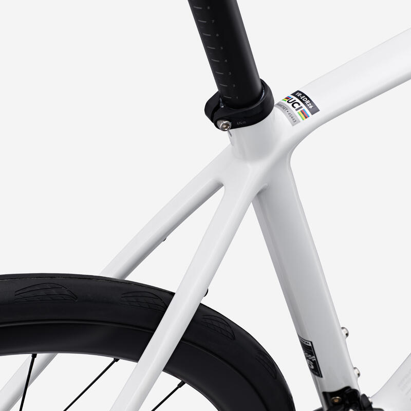 Bicicletă de șosea carbon Shimano 105 2x12v, EDR CF Alb