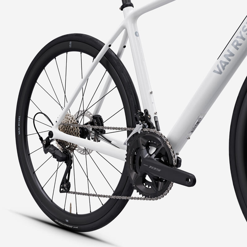Bicicletă de șosea carbon Shimano 105 2x12v, EDR CF Alb