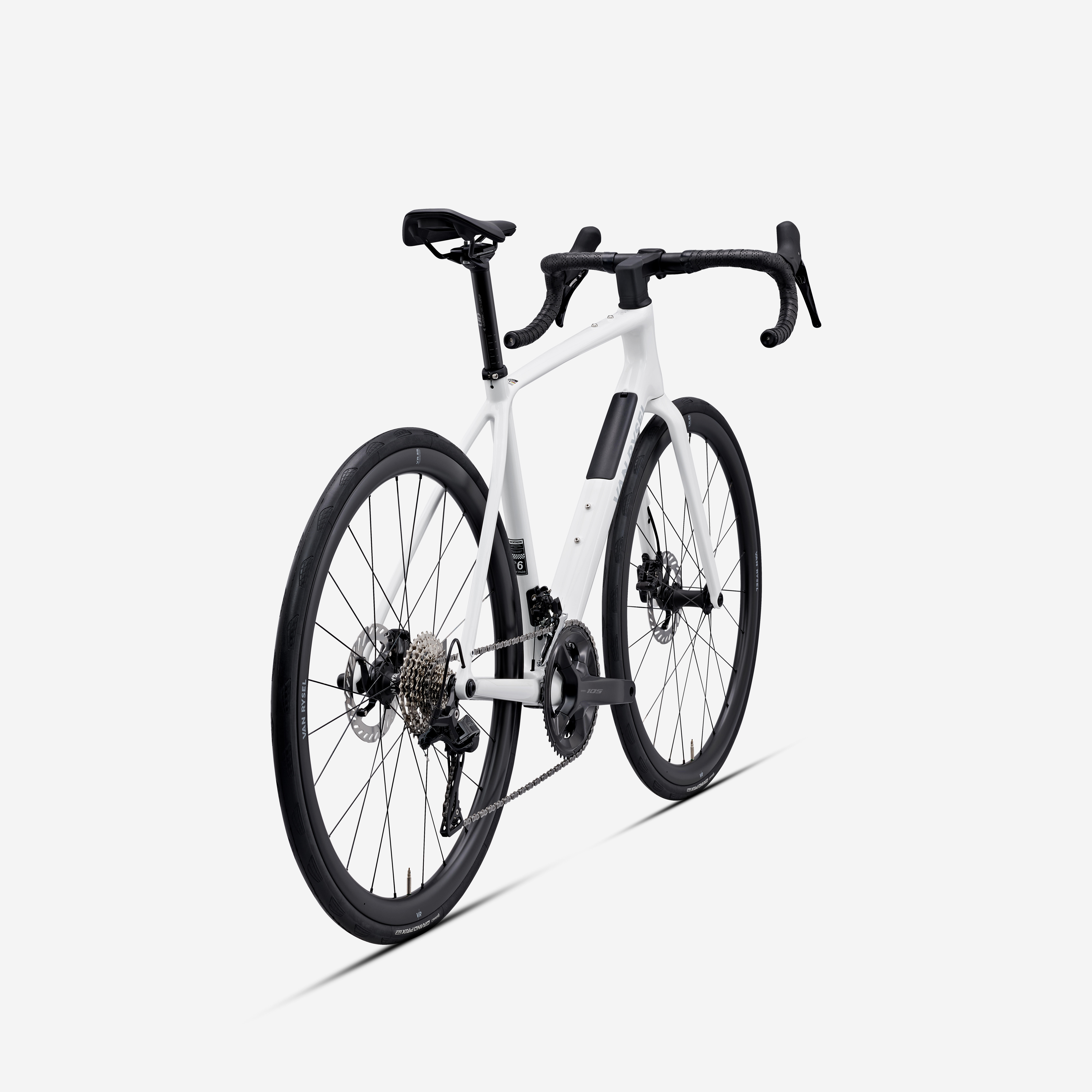 VAN RYSEL Cestný bicykel EDR CF 105 2 × 12 karbón biely L · záber 5