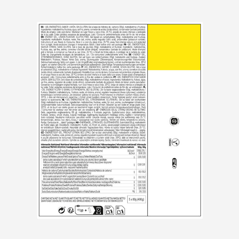 Gel 1:0.8 conținut ridicat de fructoză lămâie 5x80g