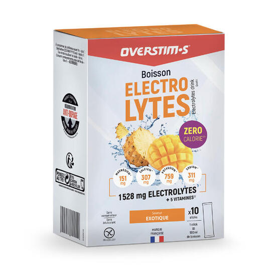 Overstims Boisson électrolytes exotic (zéro calorie) - étui 10 sachets x 8 g