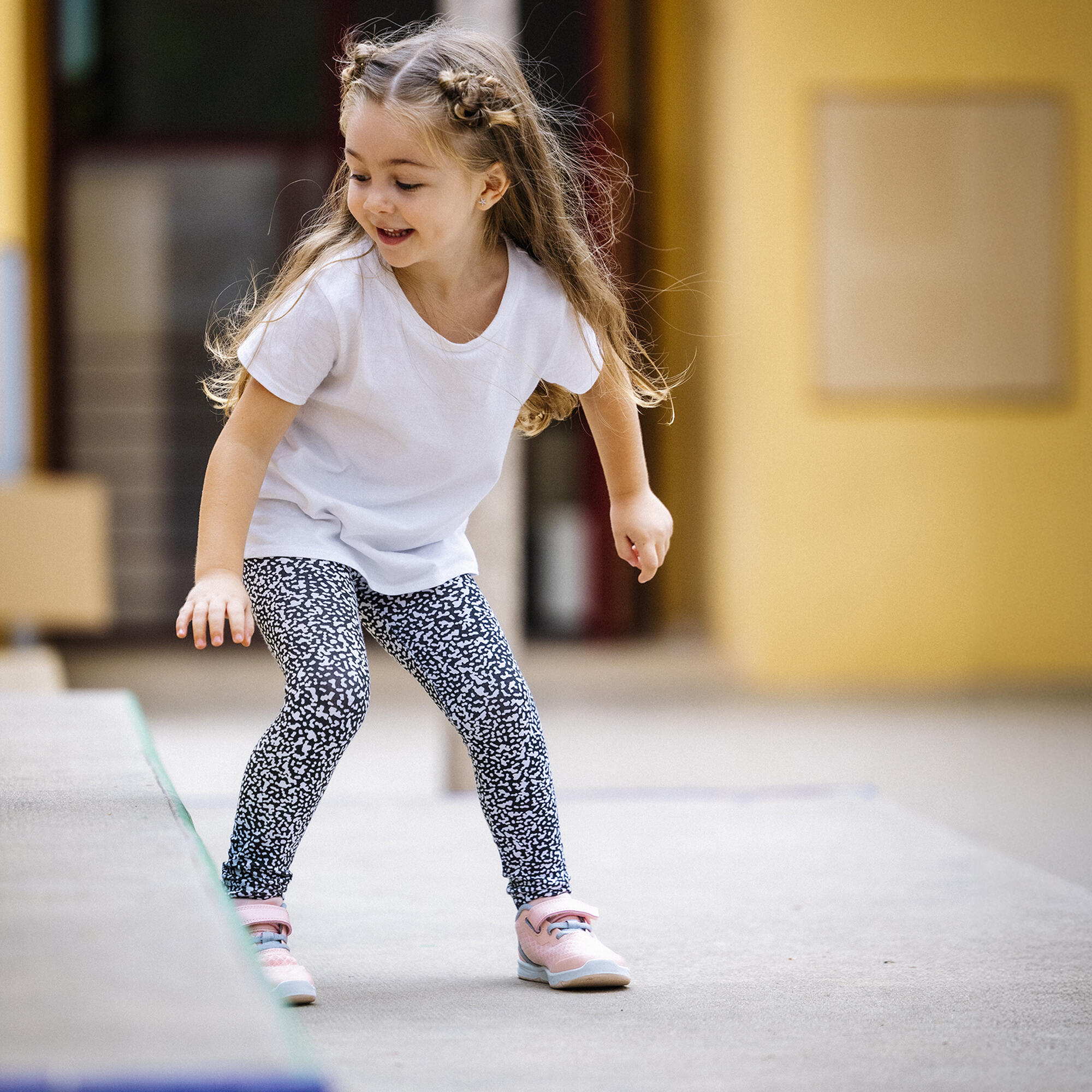 Leggings bambino ginnastica cotone nero-bianco con stampa da 1 a 5/6 anni 2/9