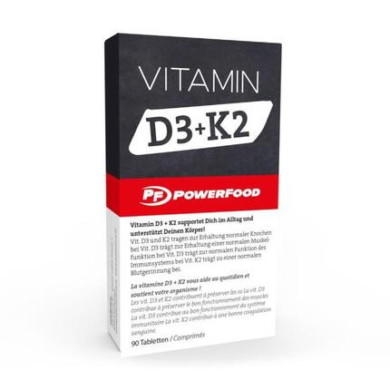 Complexe Vitaminé Vitamines D3 + K2 Powerfood