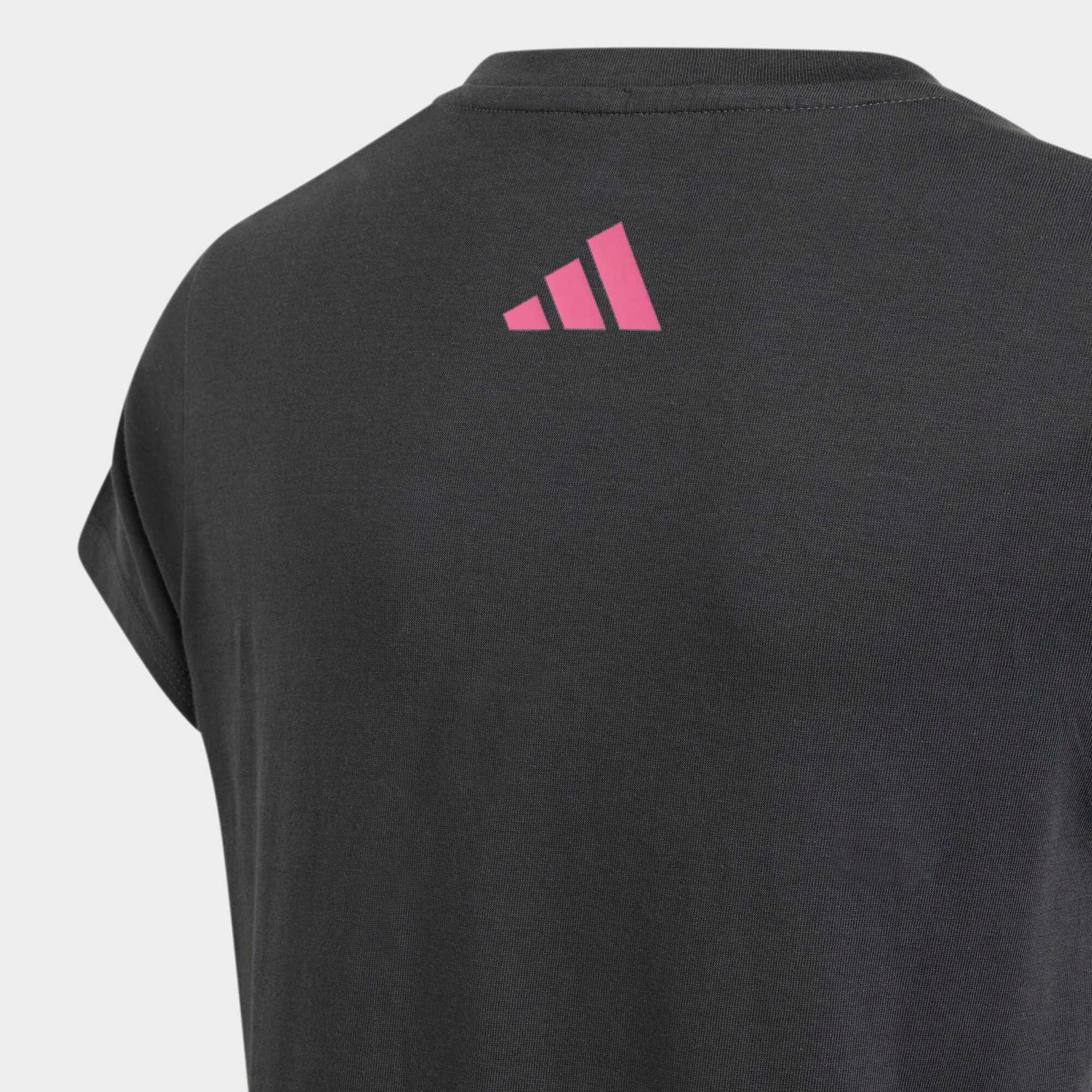 Camiseta ADIDAS Niños Gris Rosa Algodón 5/5
