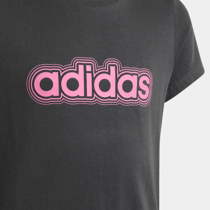 Tricou din bumbac ADIDAS Gri-Roz Fete