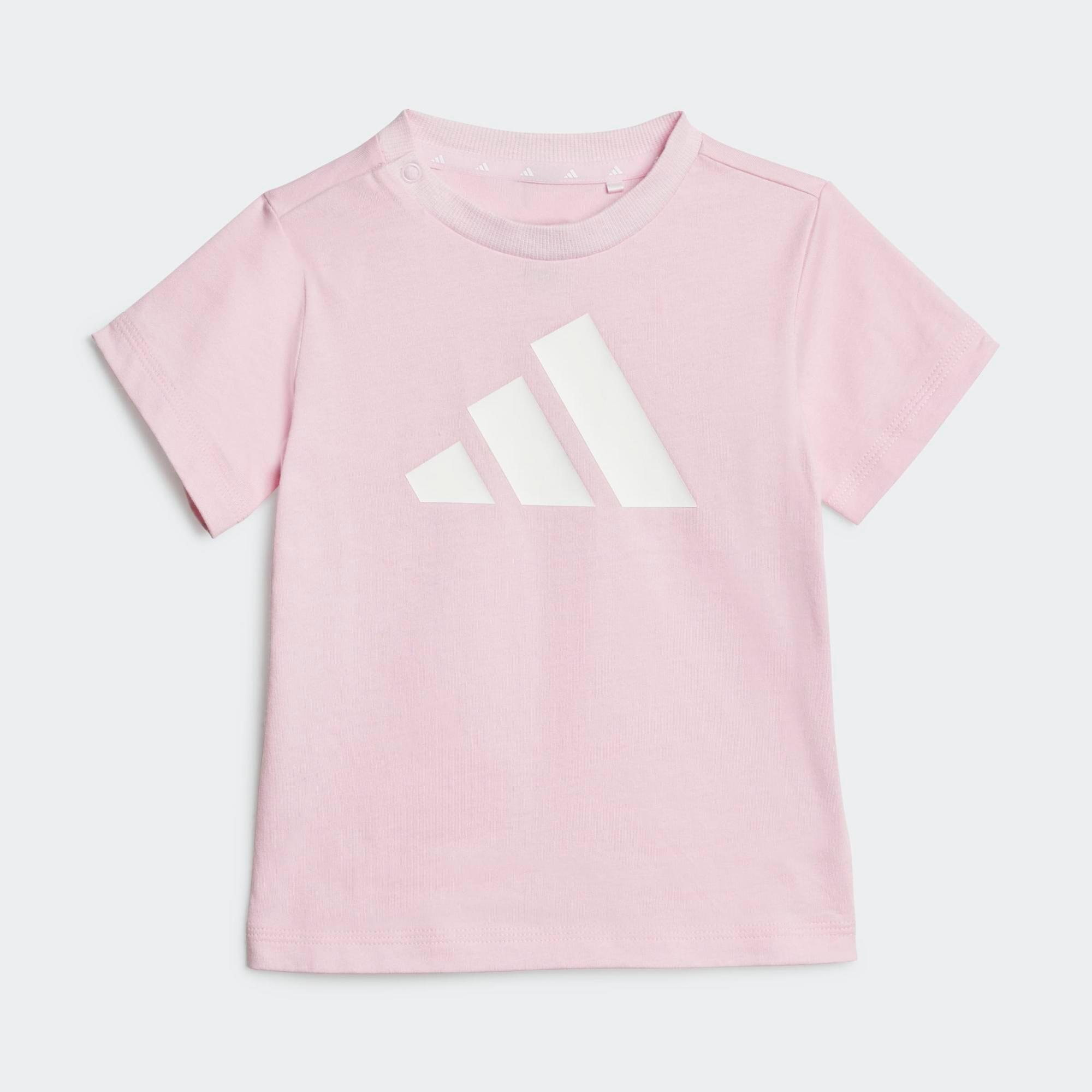 Calções e T-Shirt de Ginástica para Bebé em Algodão Rosa 6/7