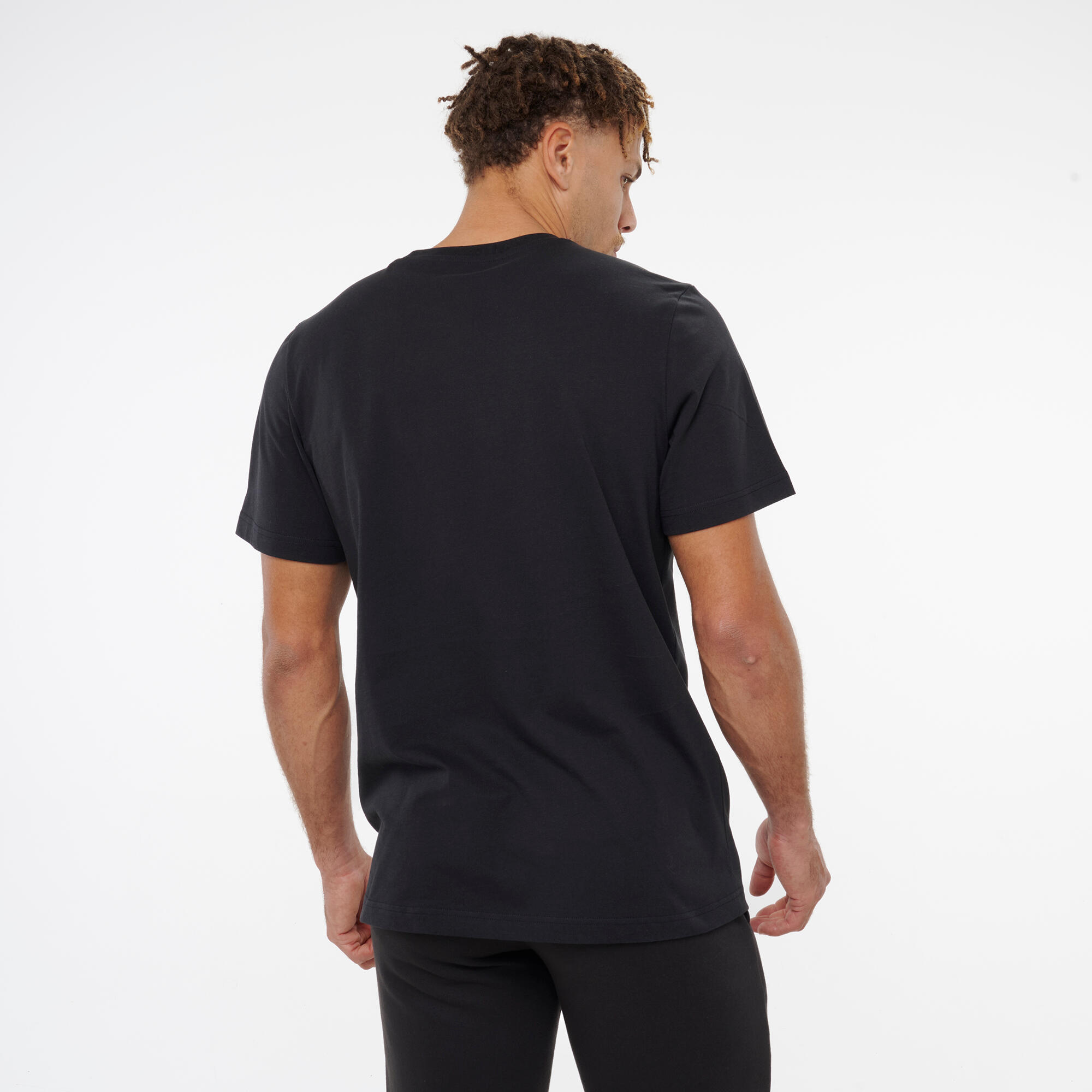 T-shirt en coton à manches courtes homme, noir 3/7