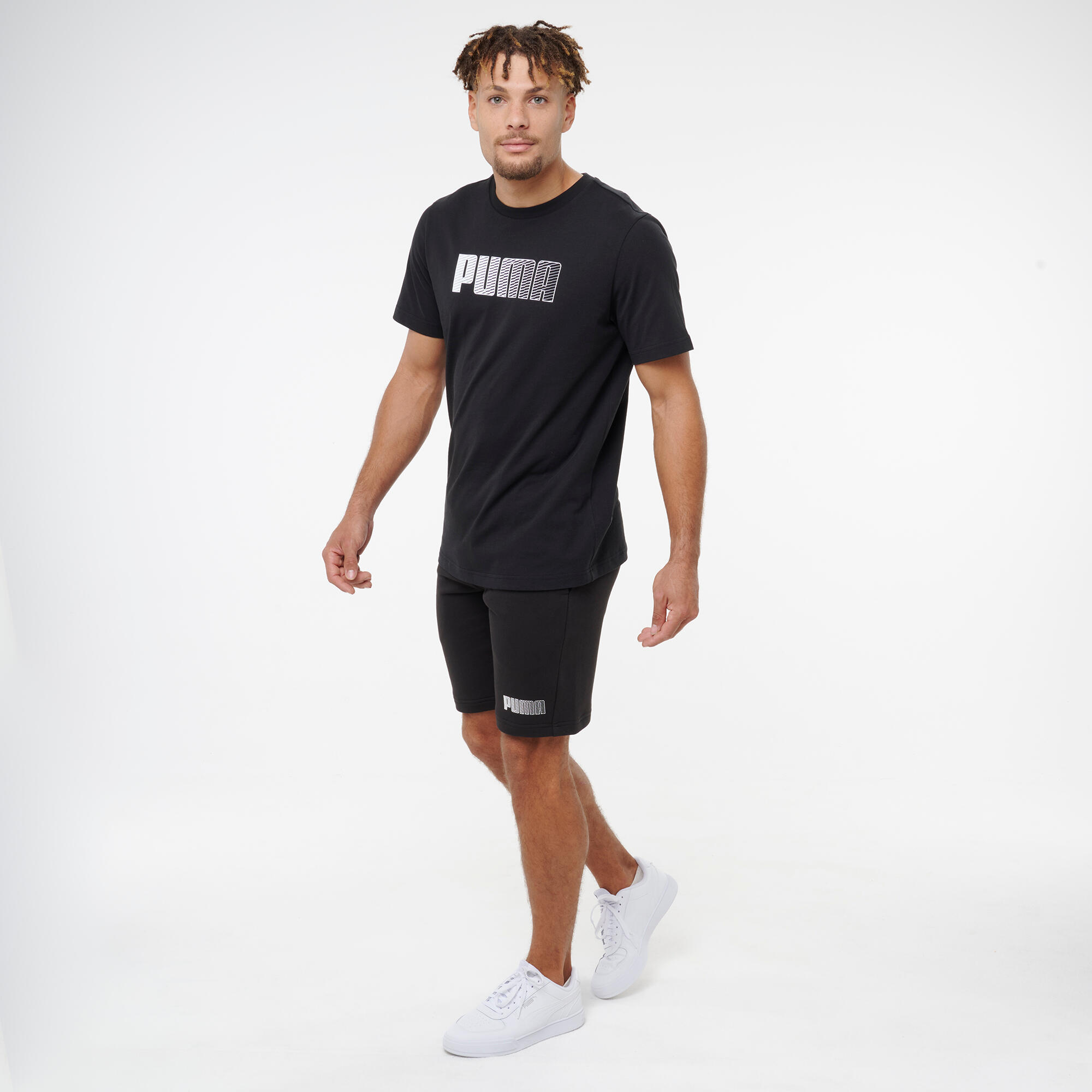 T-shirt en coton à manches courtes homme, noir 2/7