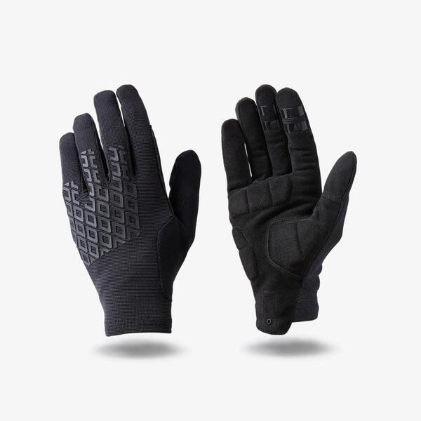 Pair of black mountain bike gloves