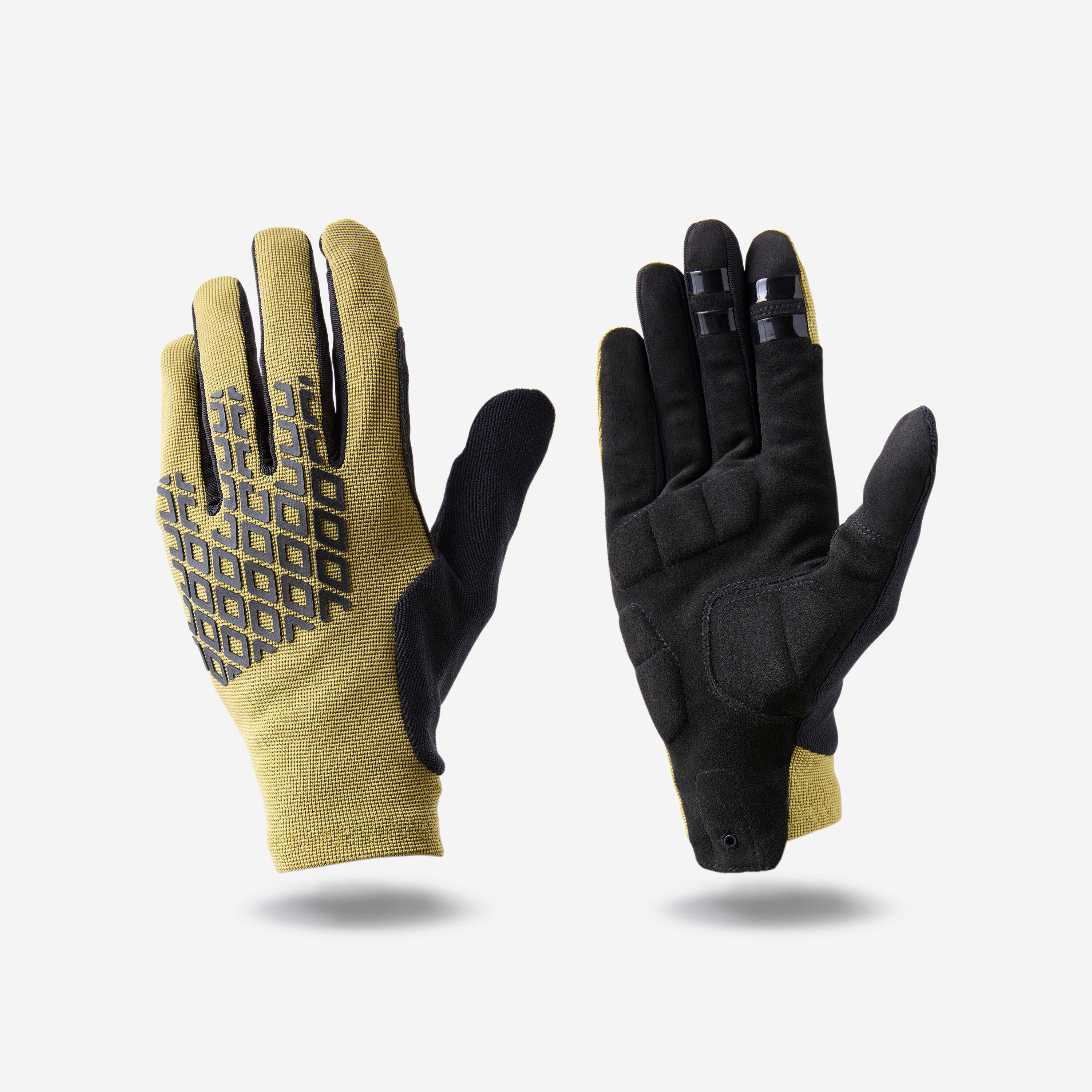 Comfort Mountain Biking Gloves 500-Khaki -  1