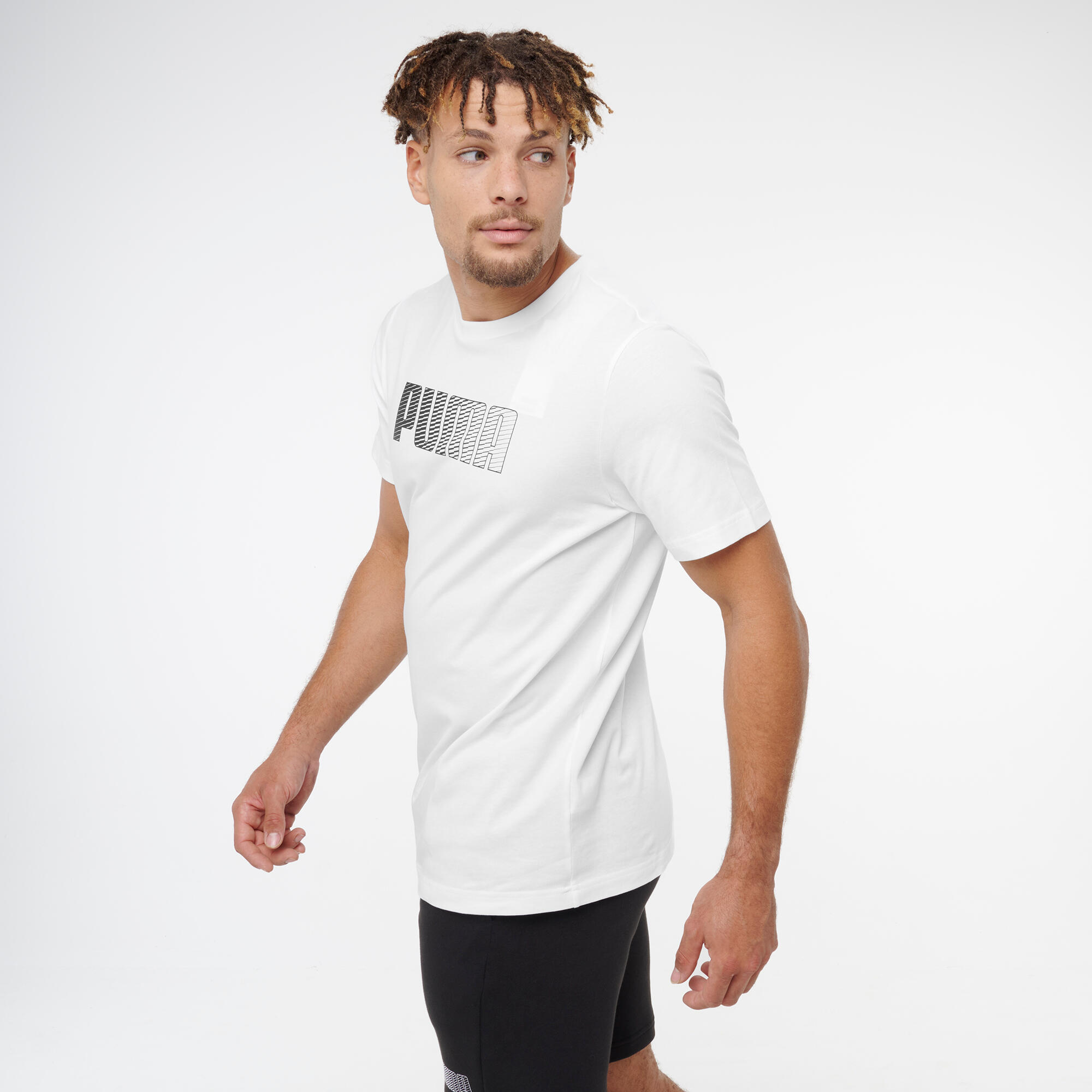 T-shirt de Fitness em Algodão Homem Branco 2/6