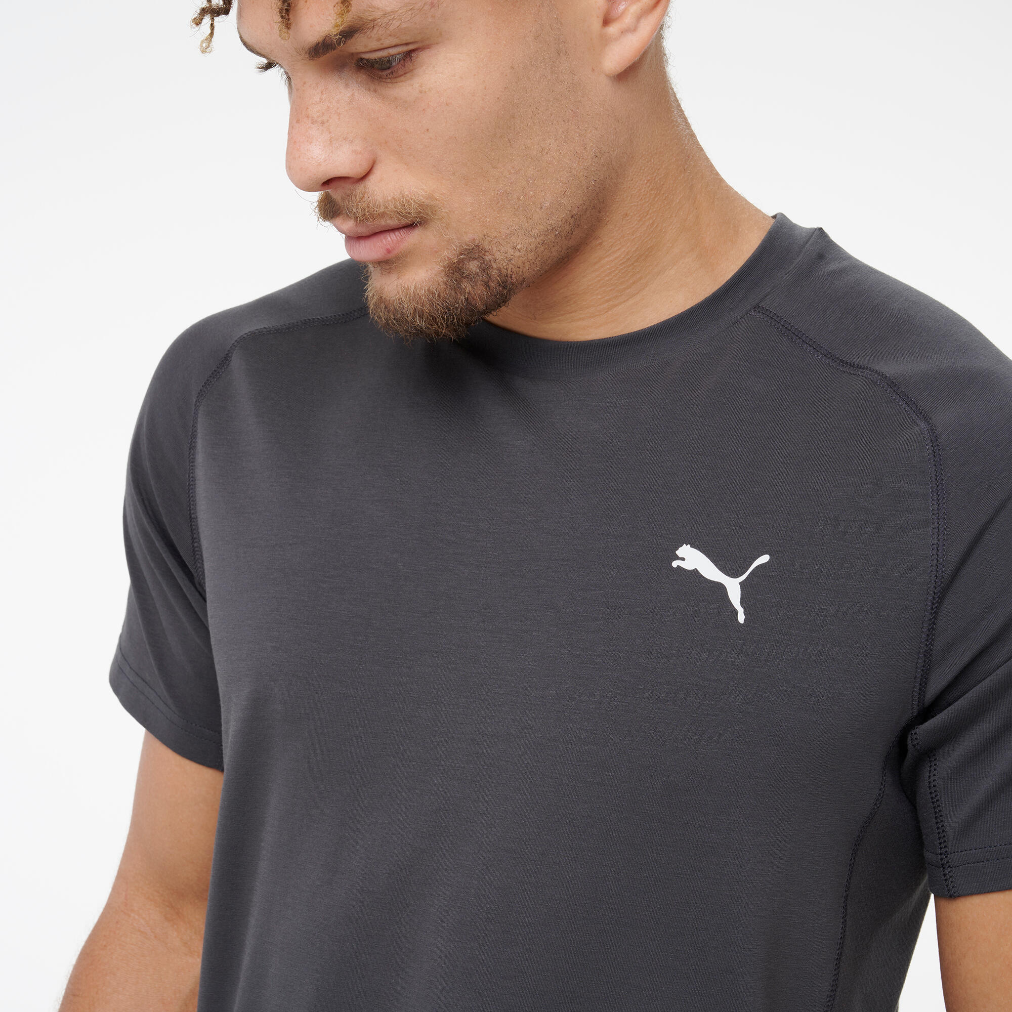 T-shirt à manches courtes en coton homme, gris 6/7