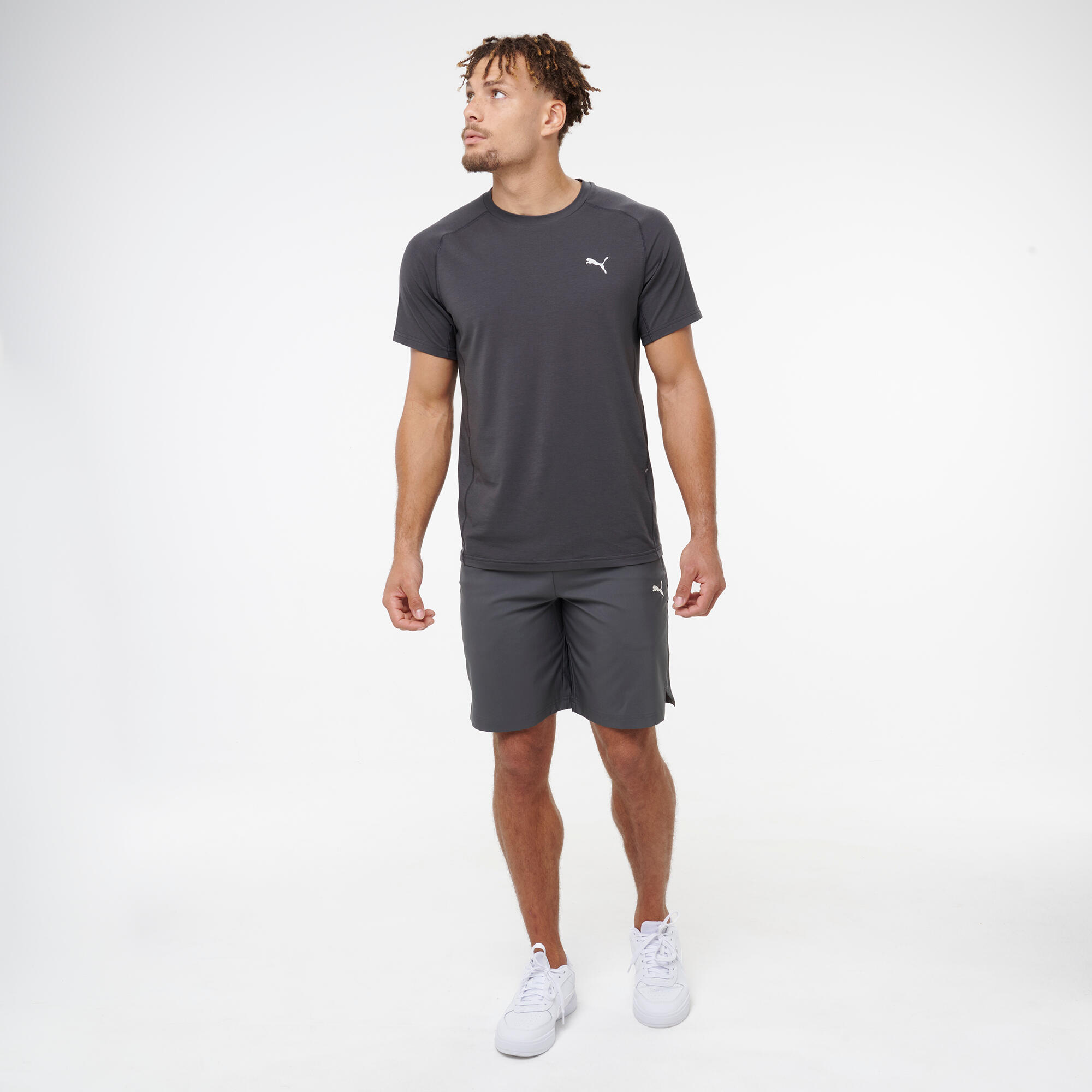 T-shirt à manches courtes en coton homme, gris 2/7