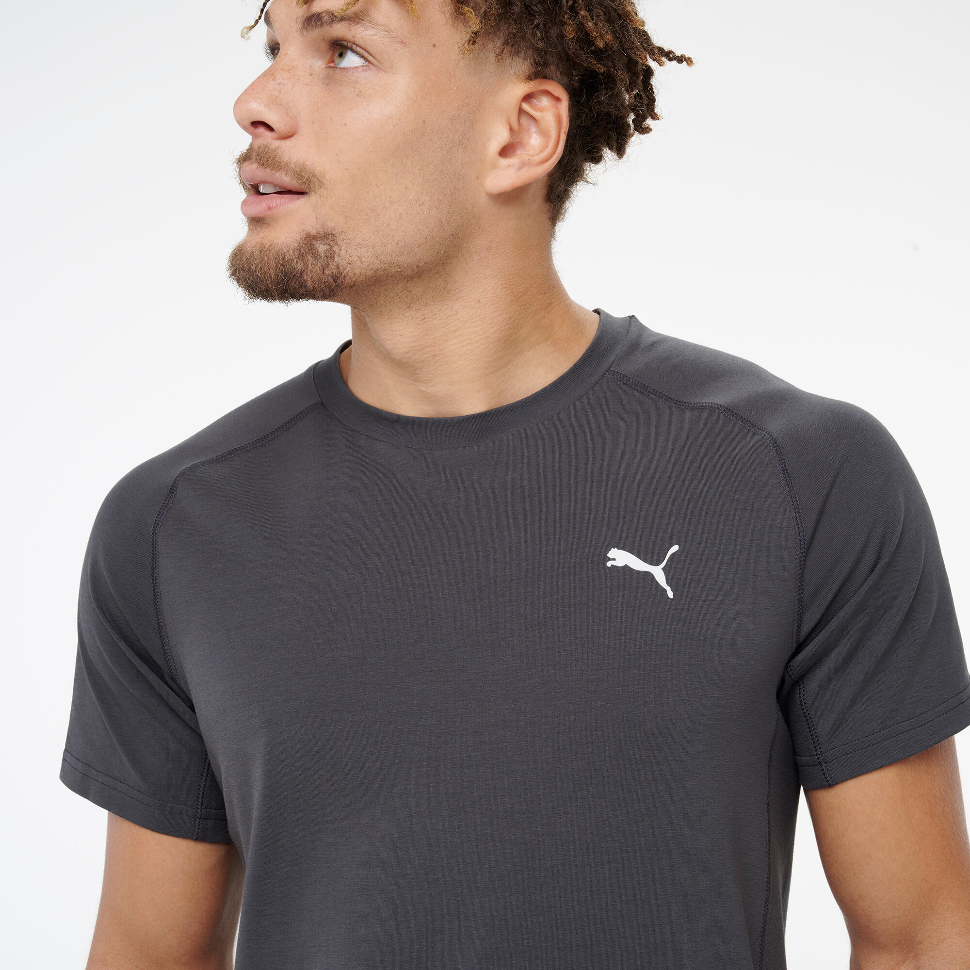 T-shirt à manches courtes en coton homme, gris 4/7