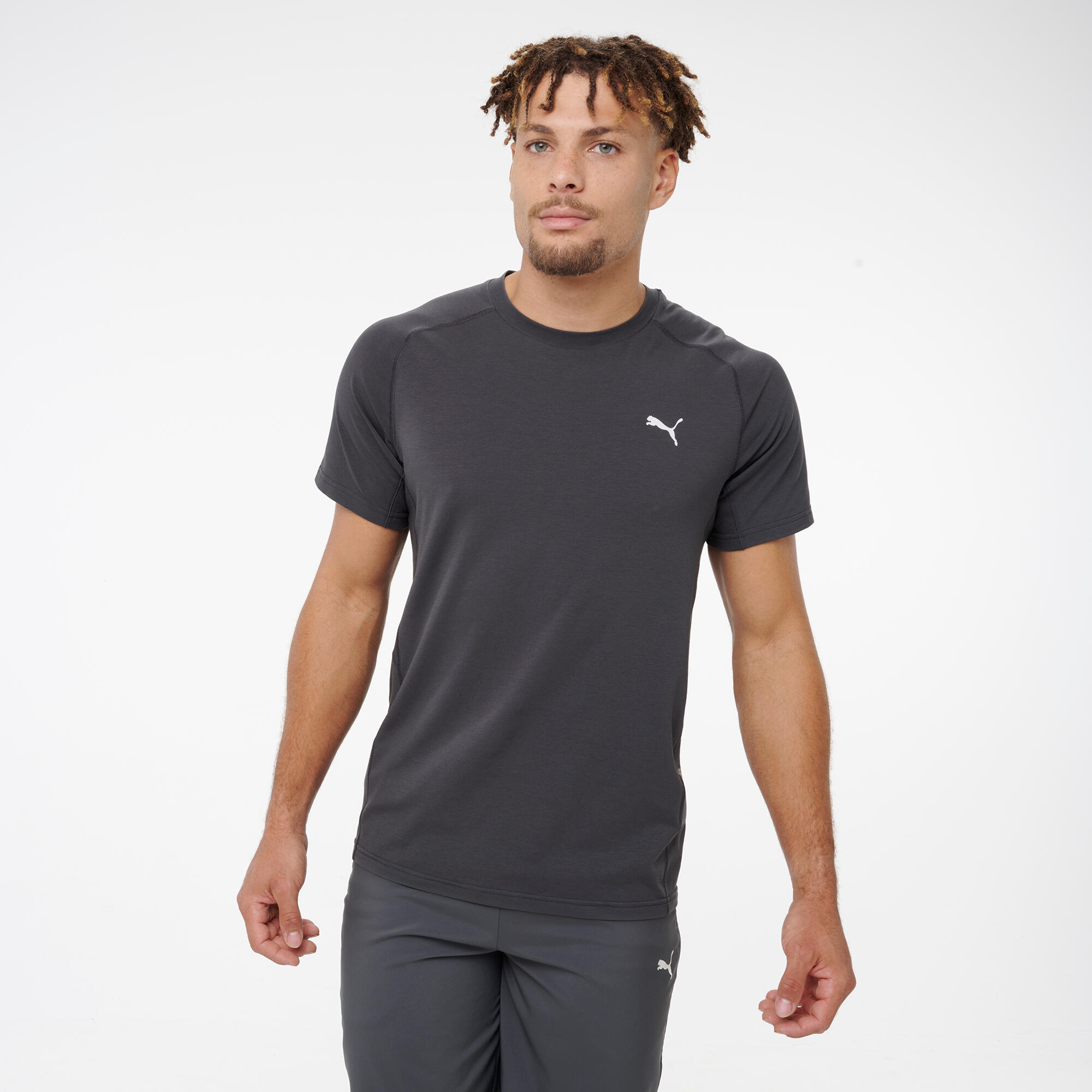 T-shirt à manches courtes en coton homme, gris 5/7