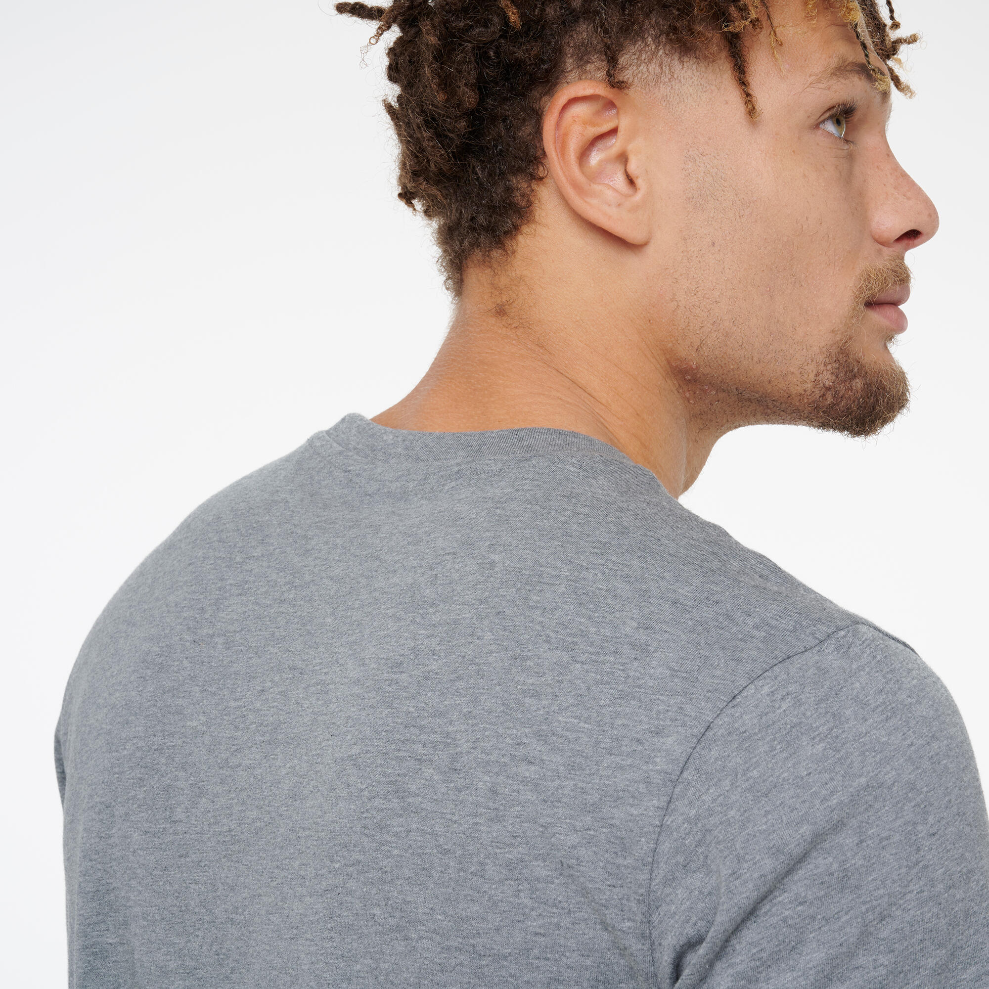 T-shirt de Fitness em Algodão Homem, cinzento 3/5