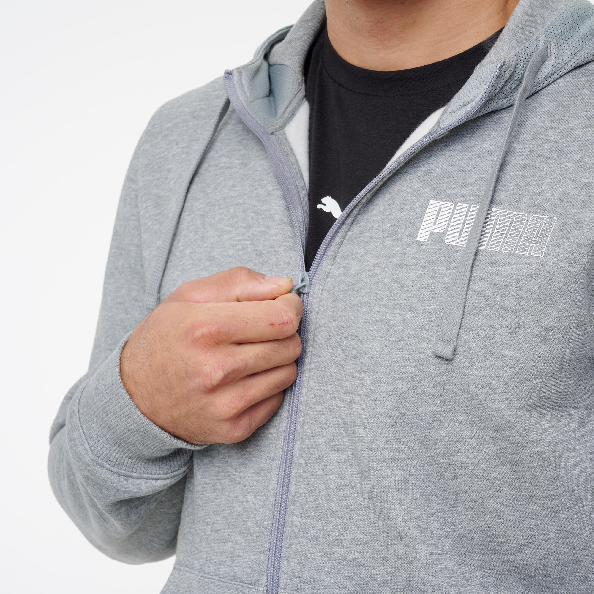 Kapuzenjacke Herren Baumwolle - grau 5/10